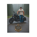 Motorcycle Rider Velveteen Plush Blanket – "The Captain's Voyage" Logo