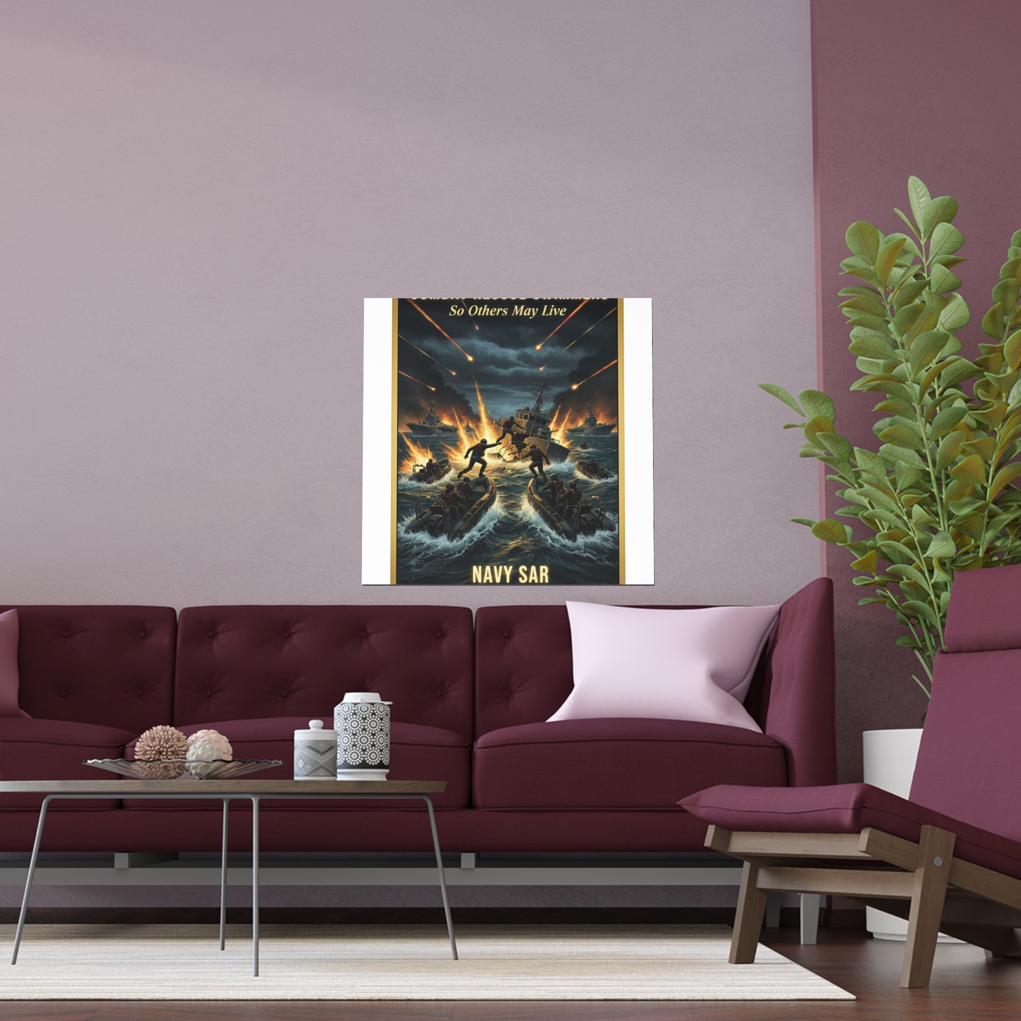 Combat Rescue Swimmers Silk Poster — 'So Others May Live' Navy SAR Wall Art
