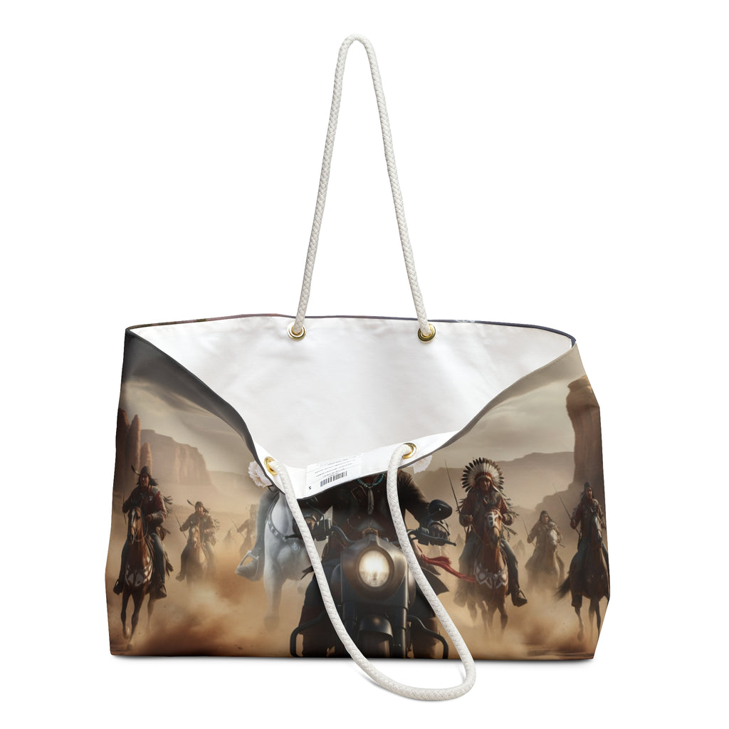 Cowboy Biker Weekender Bag — Ghost Horse & Rider Adventure Travel Tote