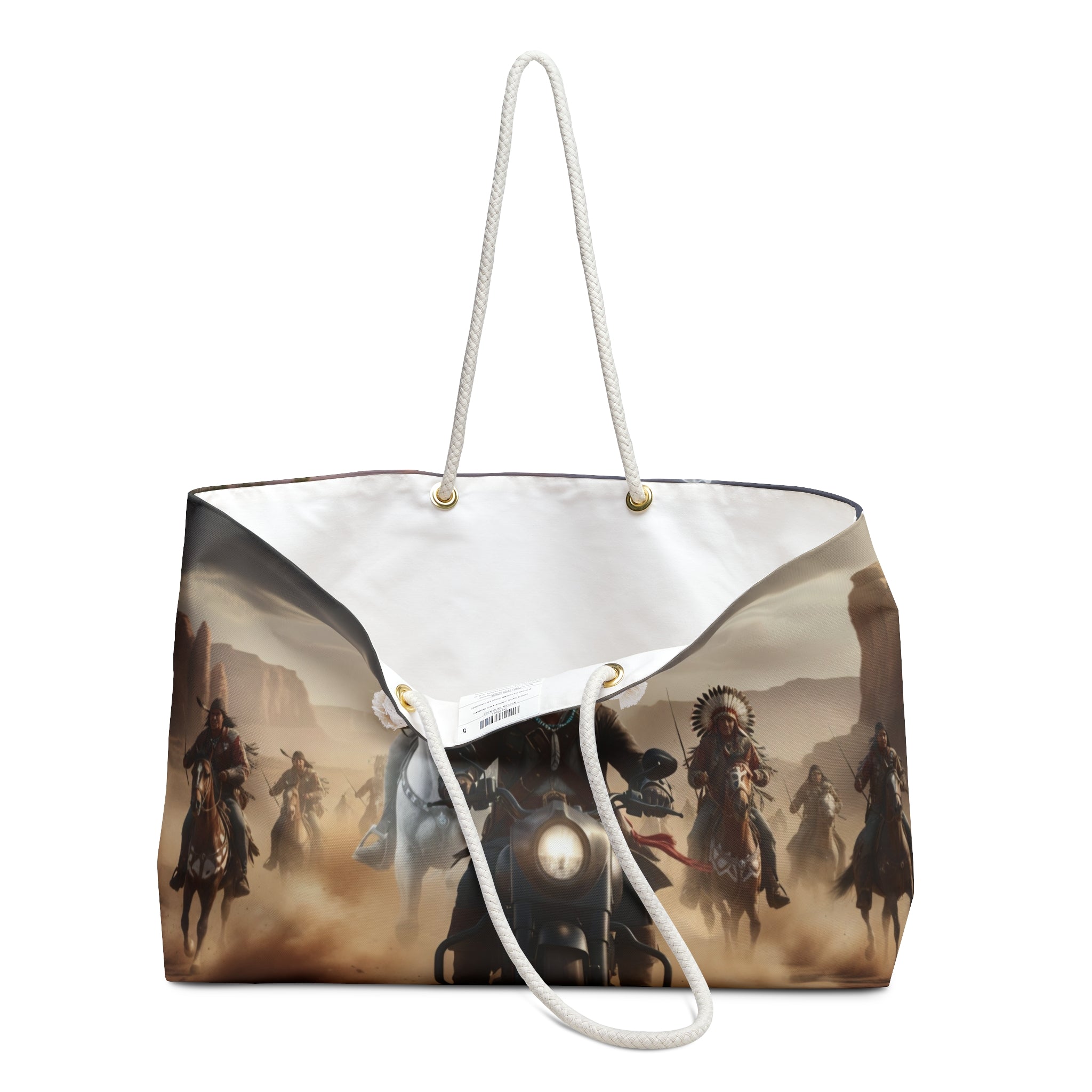 Cowboy Biker Weekender Bag — Ghost Horse & Rider Adventure Travel Tote