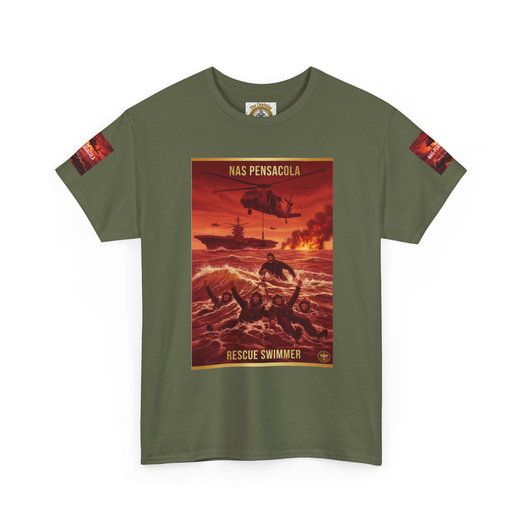 Rescue Swimmer Graphic Tee — NAS Pensacola Military Helicopter Design