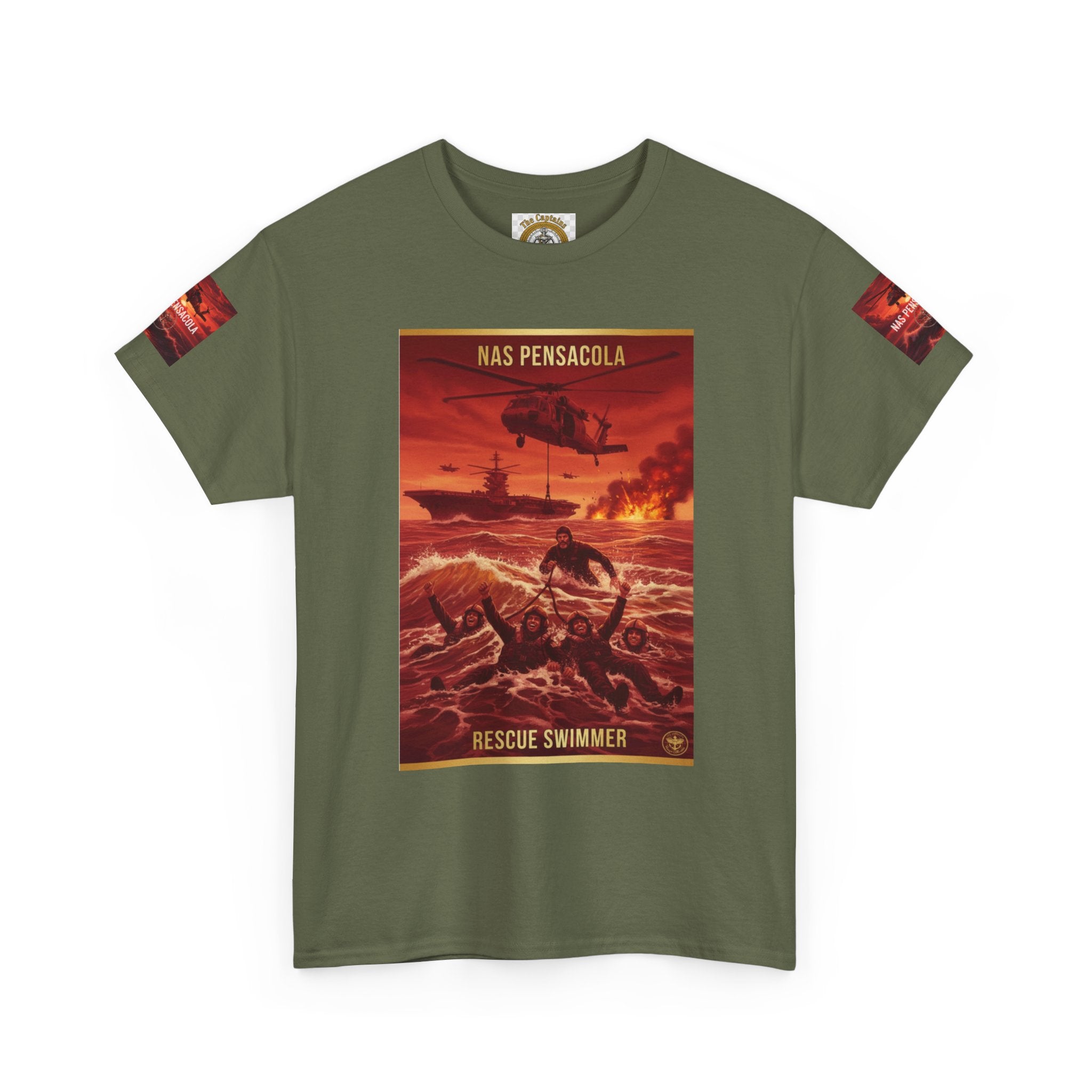 Rescue Swimmer Graphic Tee — NAS Pensacola Military Helicopter Design