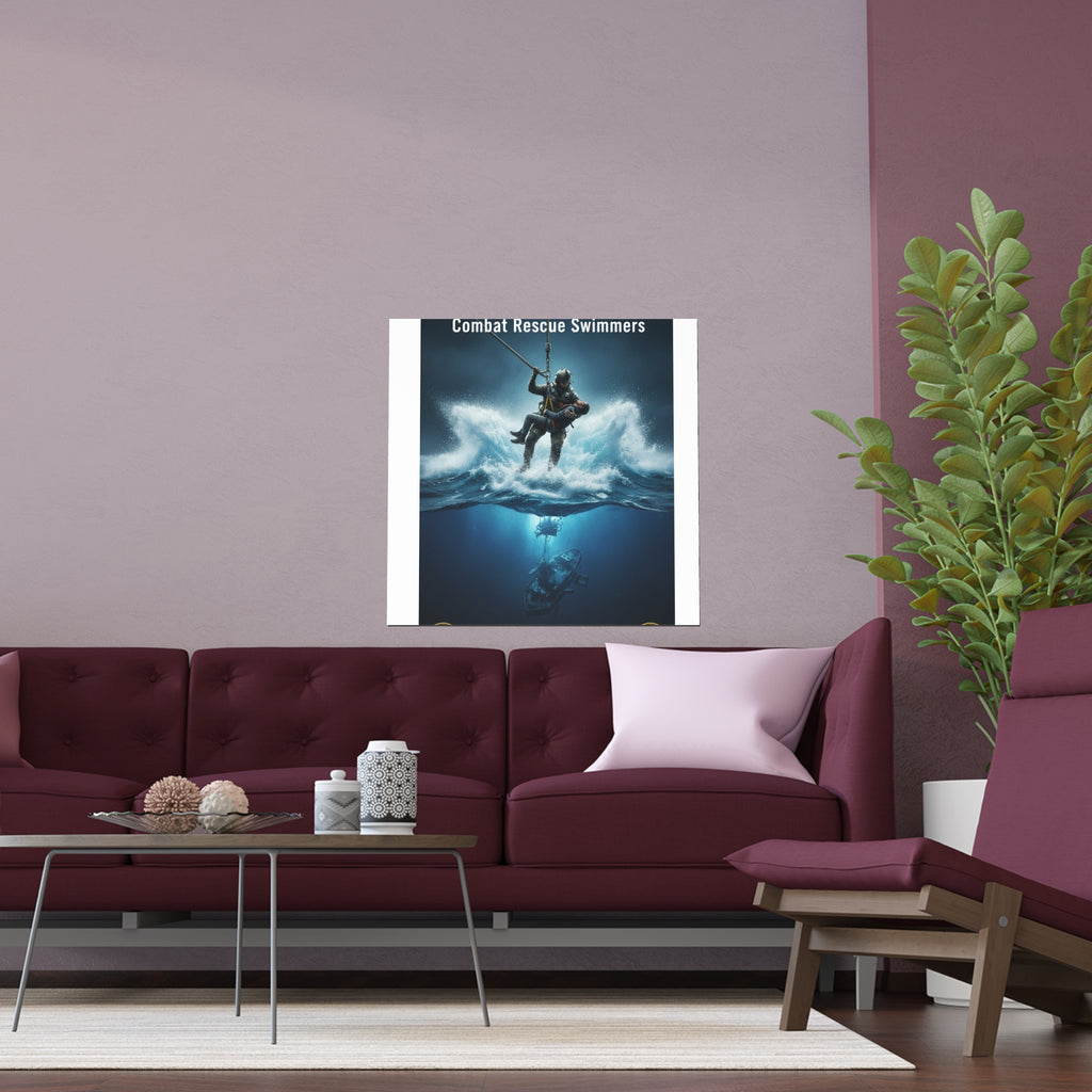 Diver Split-View Silk Poster — Underwater Adventure Wall Art (Indoor/Outdoor)