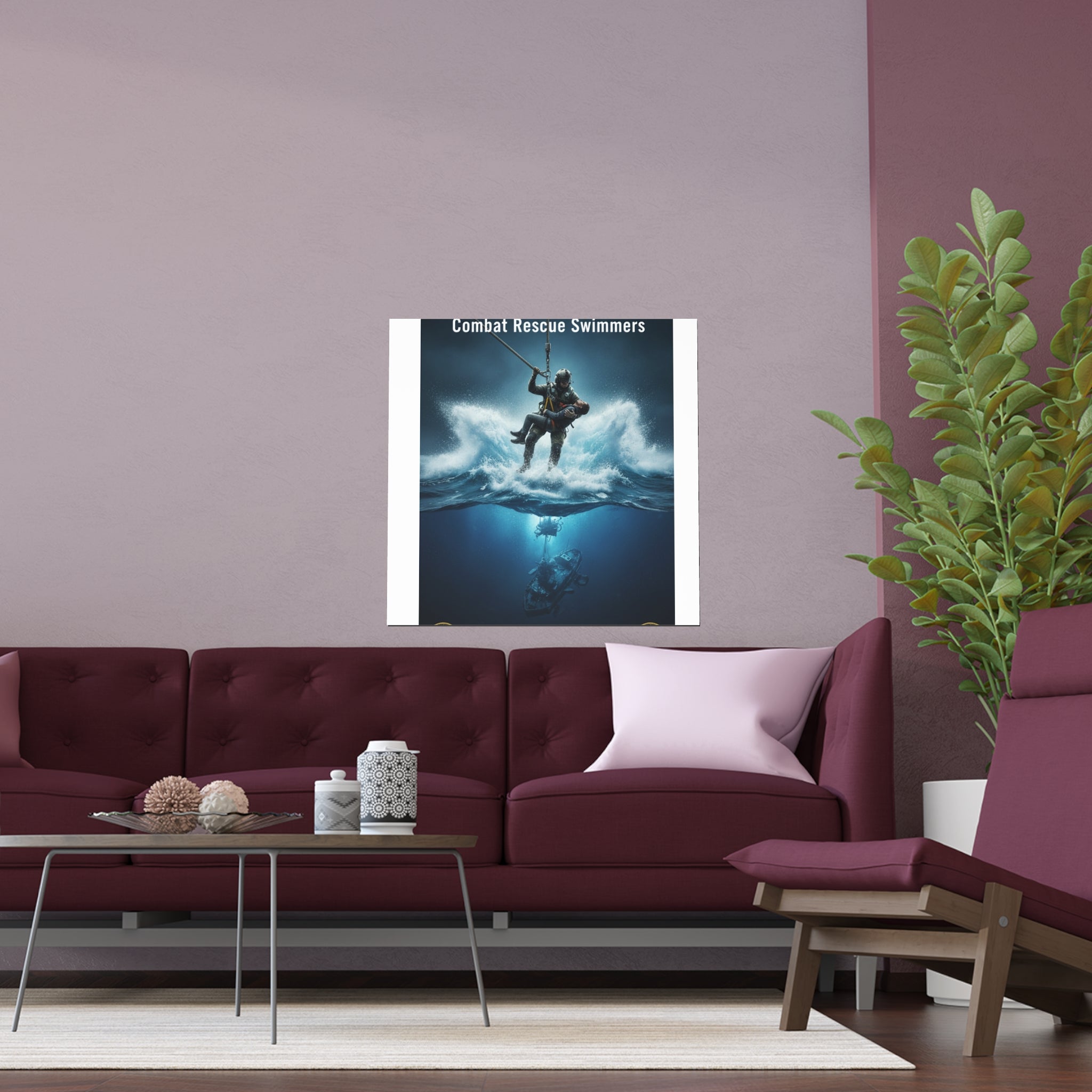 Diver Split-View Silk Poster — Underwater Adventure Wall Art (Indoor/Outdoor)