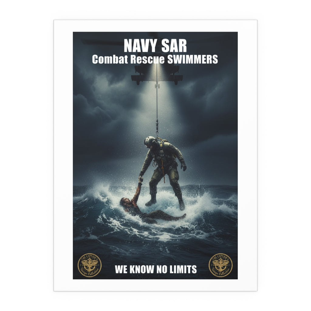 Rescue Diver Silk Poster — Dramatic Ocean Rescue Wall Art