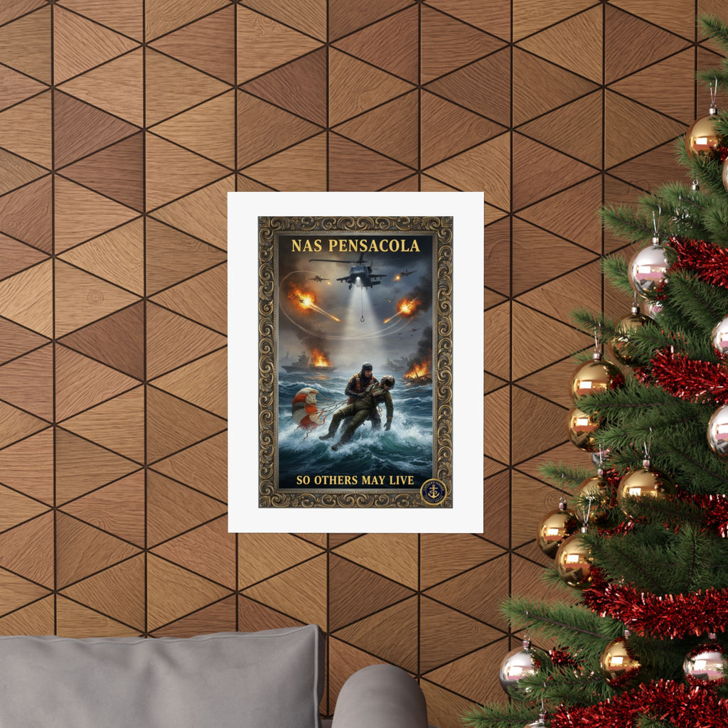 NAS Pensacola Rescue Poster — "So Others May Live" Matte Vertical Poster