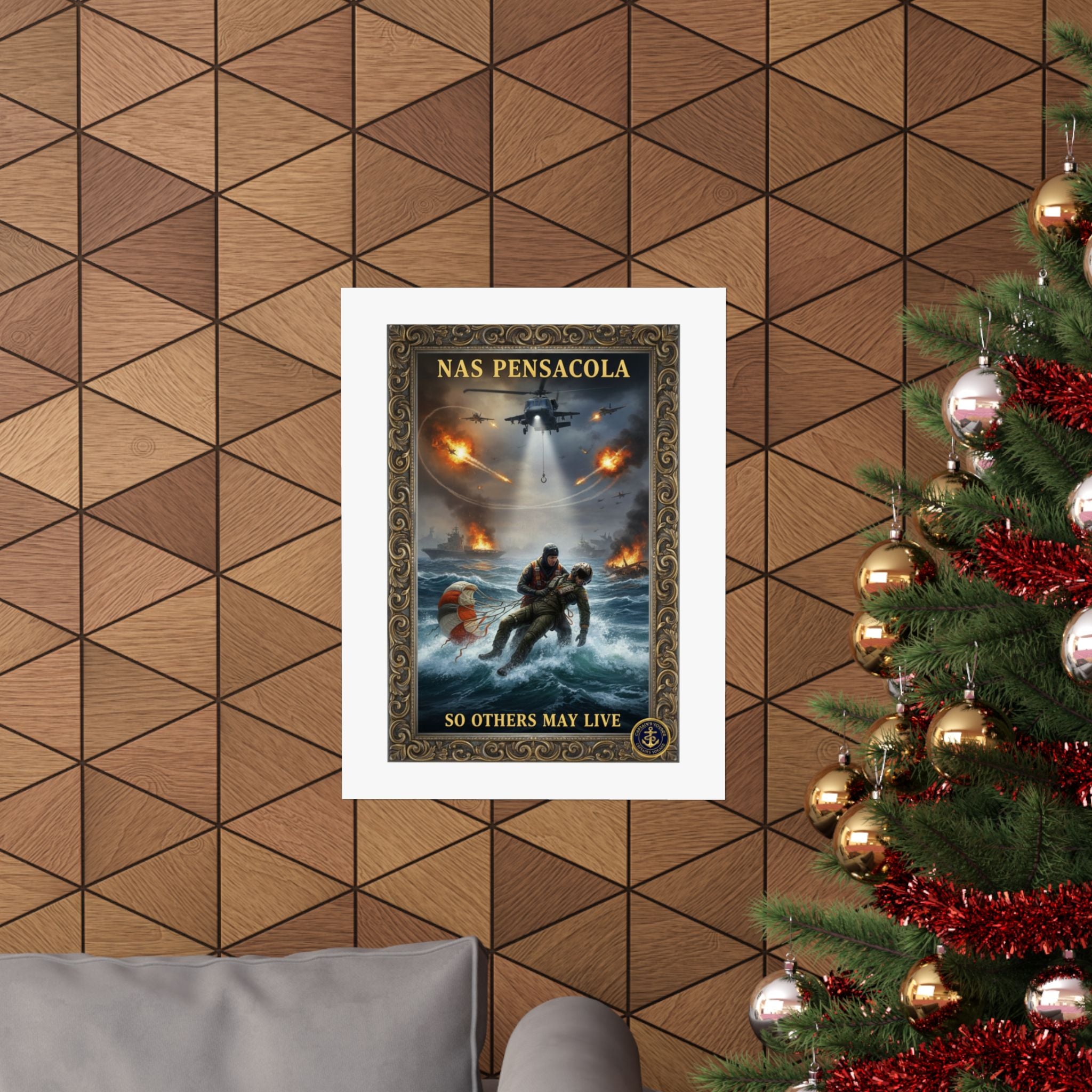 NAS Pensacola Rescue Poster — "So Others May Live" Matte Vertical Poster
