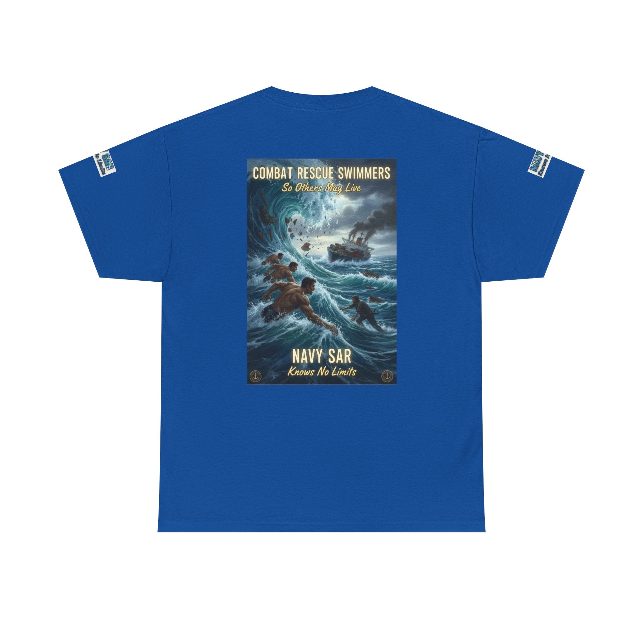 Navy SAR Combat Rescue Swimmers T‑Shirt — "We Know No Limits"