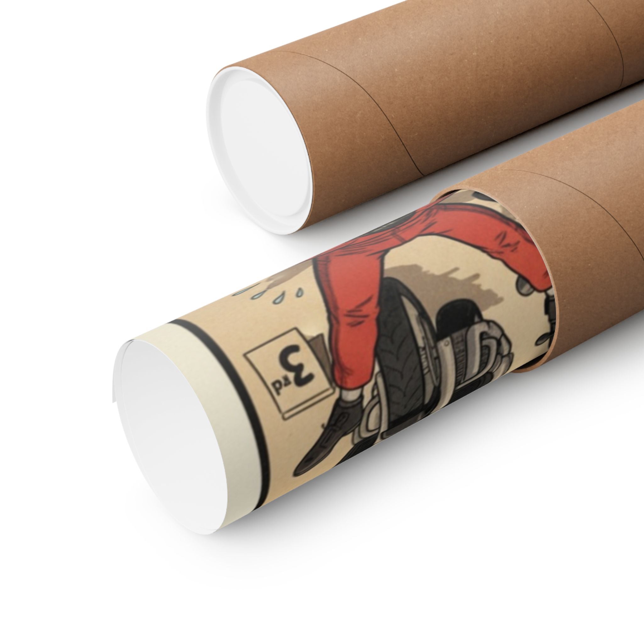 Motorcycle Victory Lap Poster — Retro Biker Triumph Matte Vertical Art
