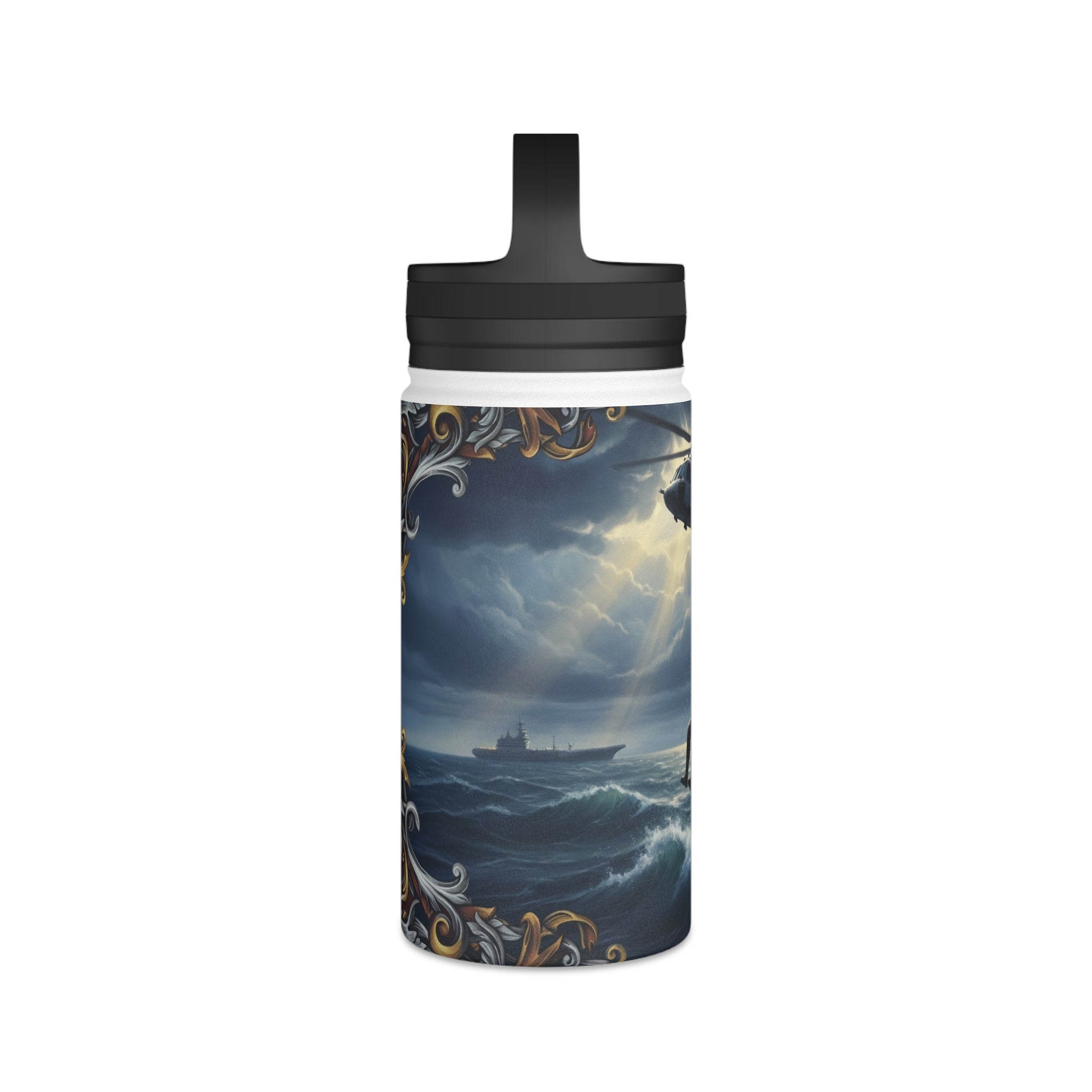 Rescue Helicopter Stainless Steel Water Bottle — Search & Rescue Design