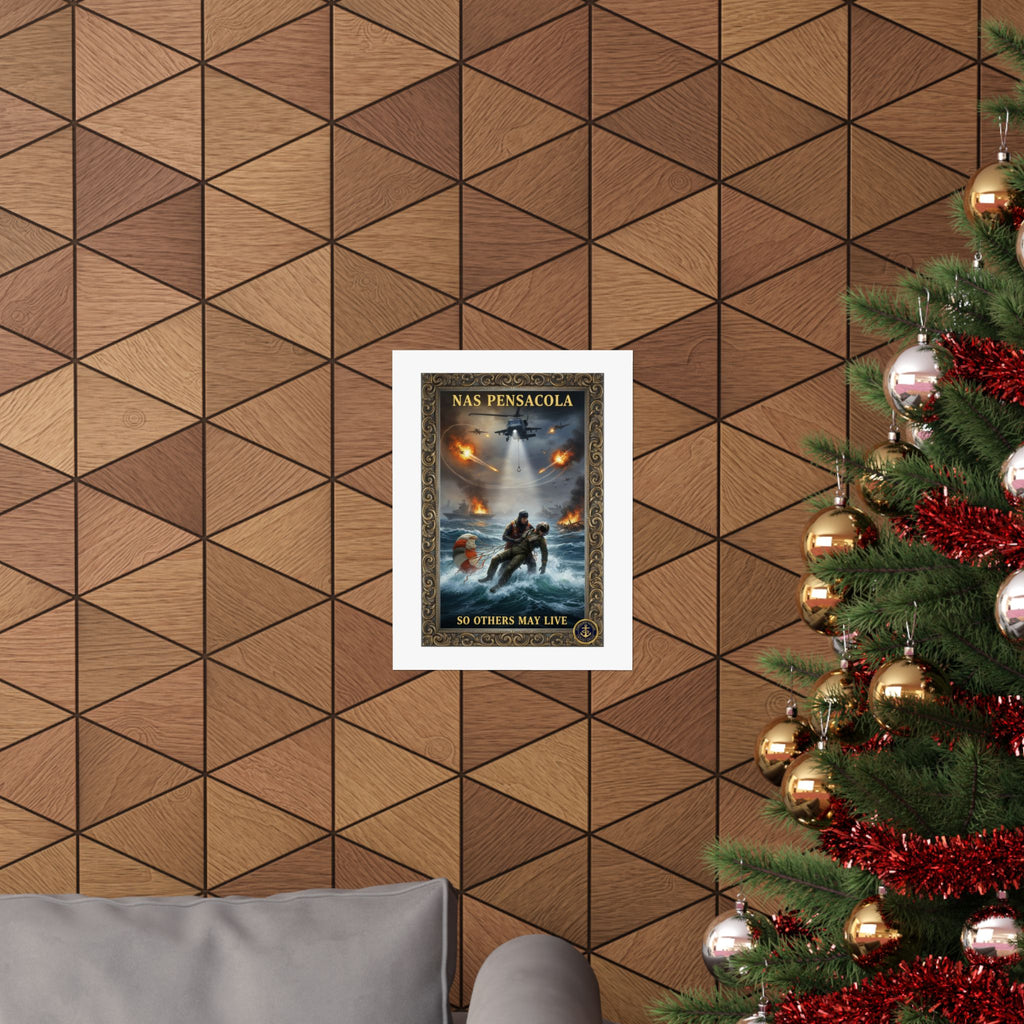NAS Pensacola Rescue Poster — "So Others May Live" Matte Vertical Poster