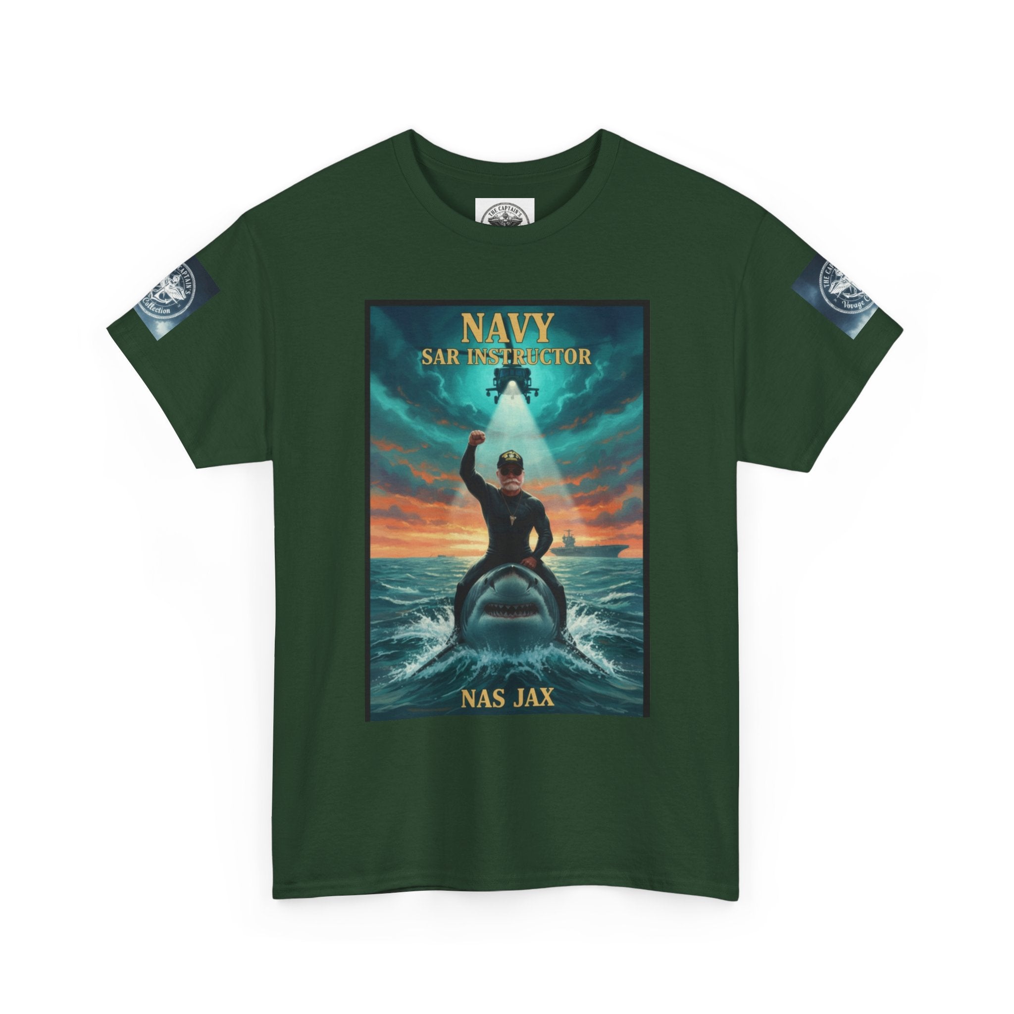 Navy Search & Rescue Graphic Tee — SAR Helicopter Rescue Scene