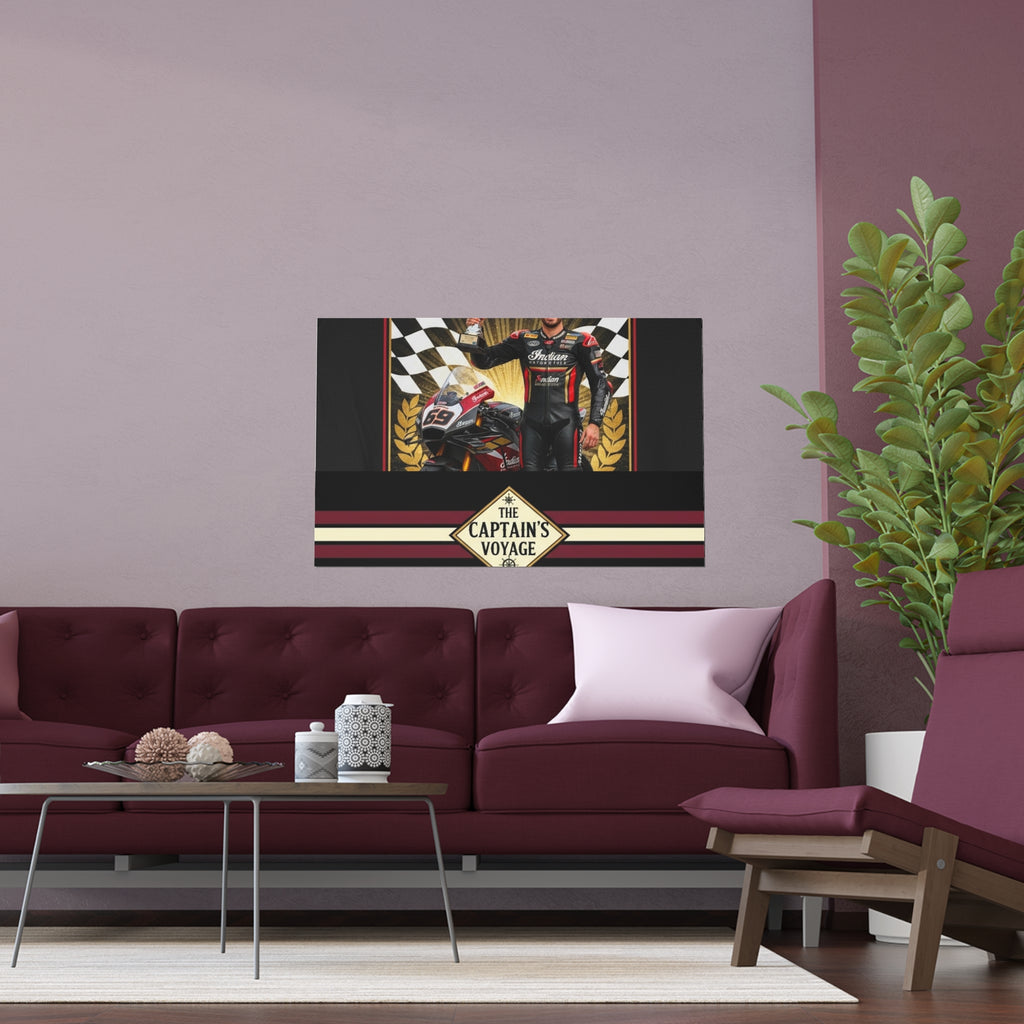 Racing Champion Silk Poster — “Winner’s Circle 69” Motorcycle Wall Art (Indoor/Outdoor)