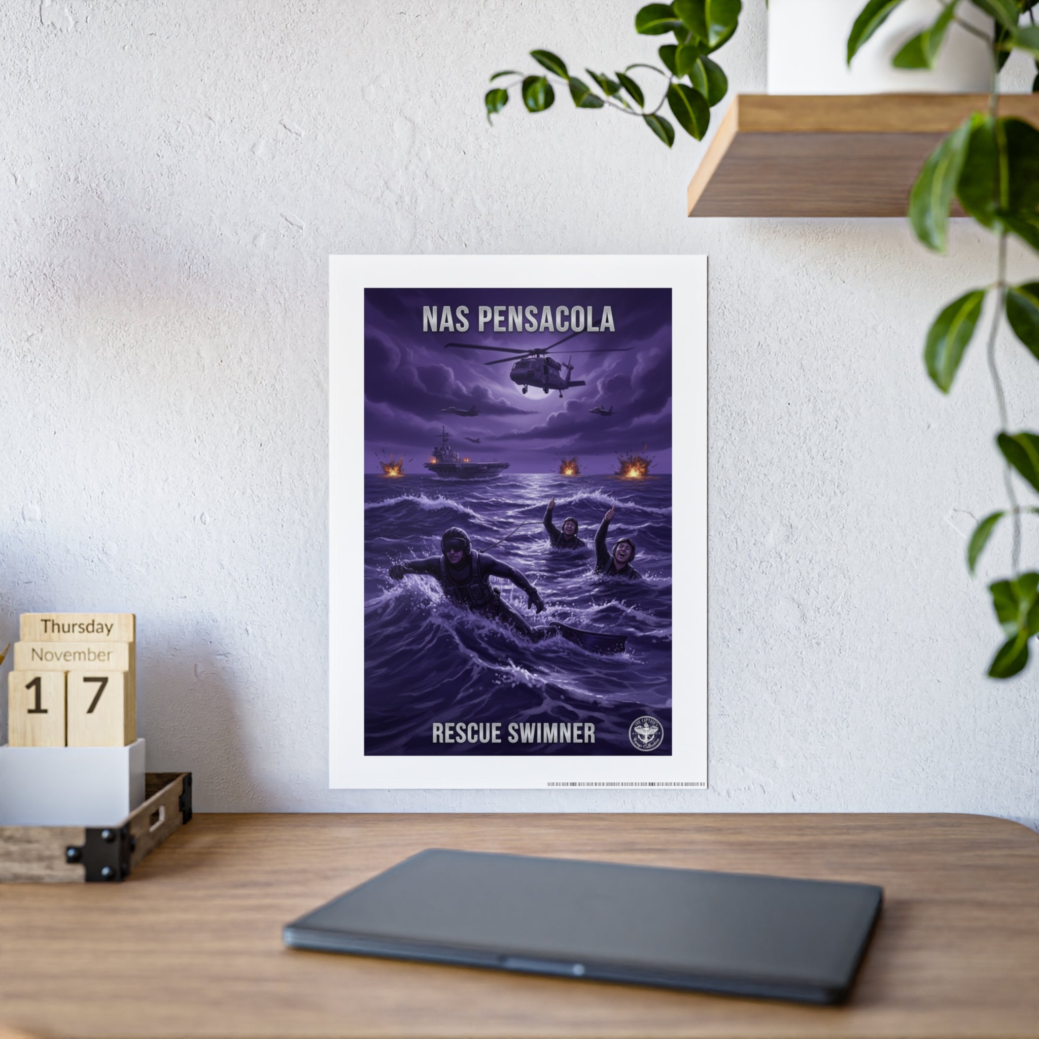 NAS Pensacola Rescue Swimmer Gloss Poster