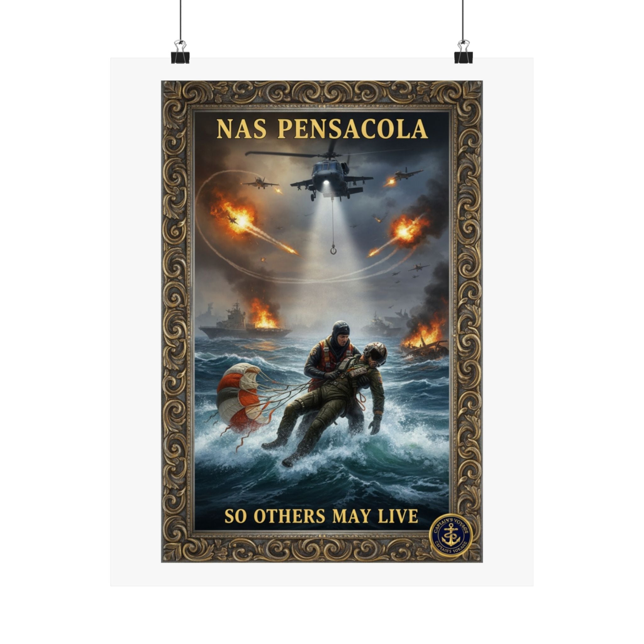 NAS Pensacola Rescue Poster — "So Others May Live" Matte Vertical Poster
