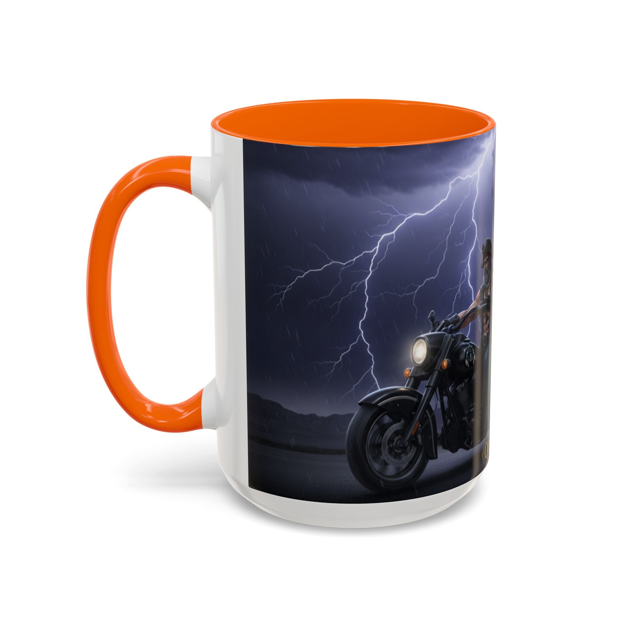 Western Ghost Riders Coffee Mug — Phantom Cowboy & Horse Lightning Accent Mug (11/15oz)