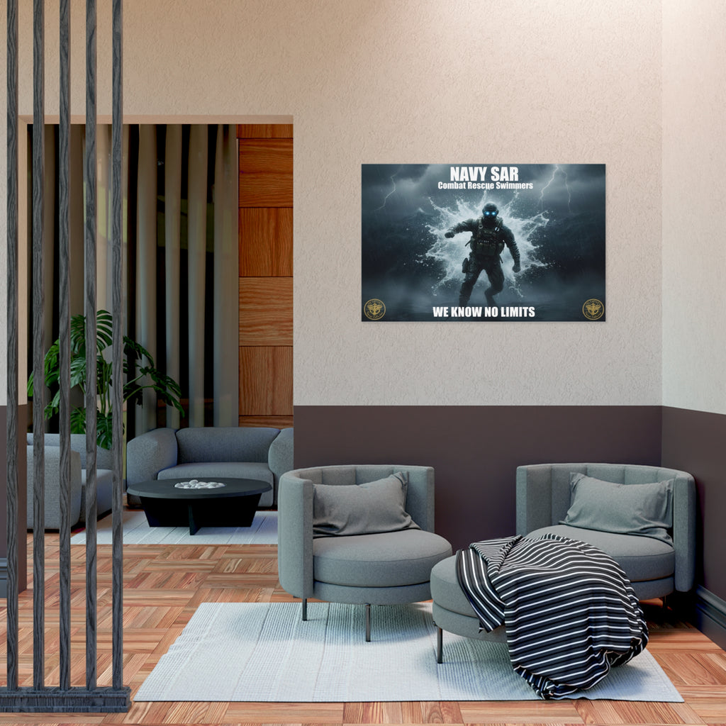 Navy SAR Combat Rescue Swimmers Poster – "We Know No Limits" Uncoated Wall Art