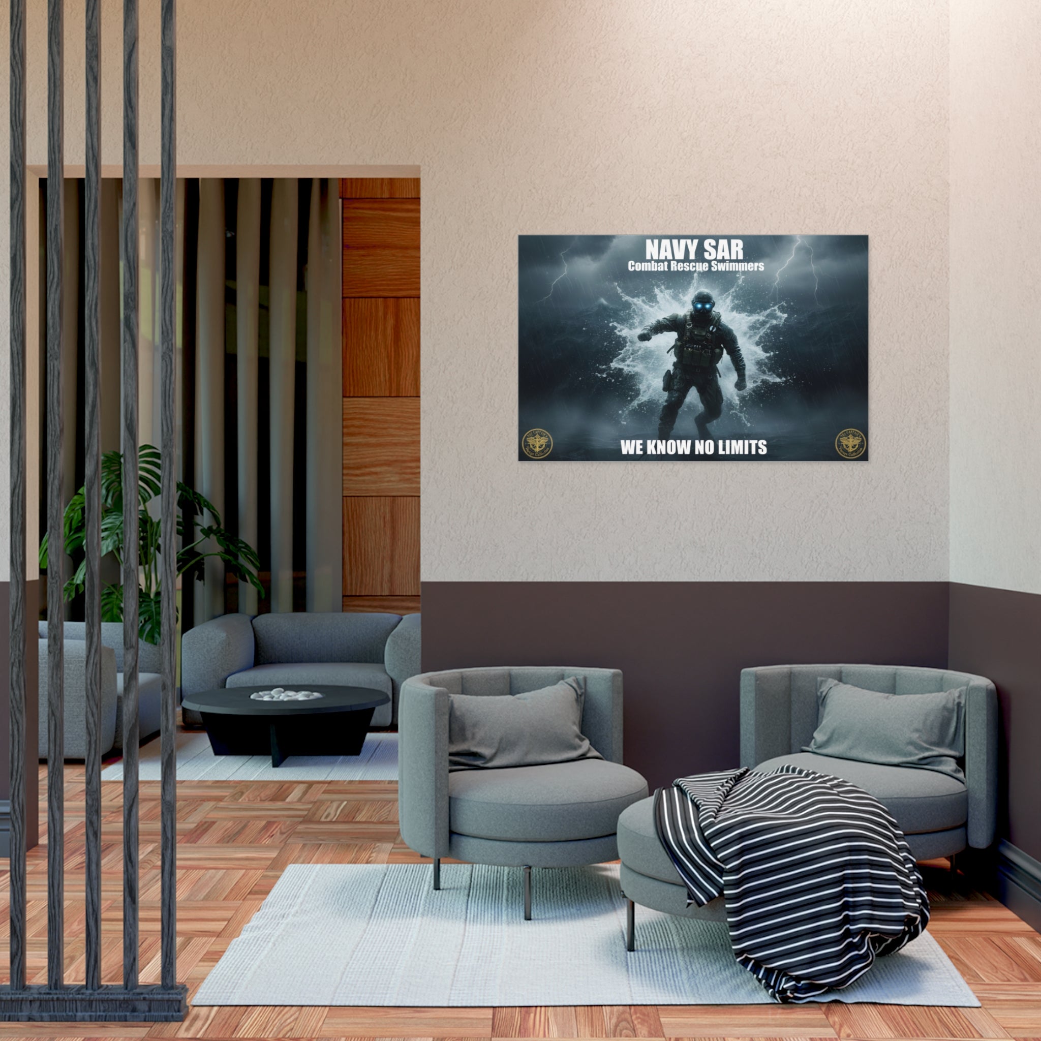 Navy SAR Combat Rescue Swimmers Poster – "We Know No Limits" Uncoated Wall Art