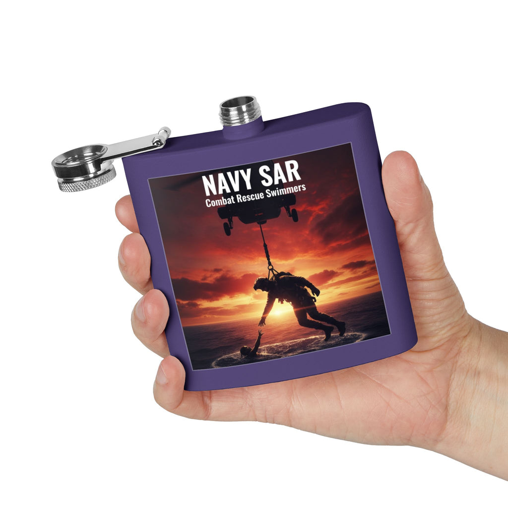 Navy SAR Combat Rescue Swimmers 6oz Stainless Steel Flask