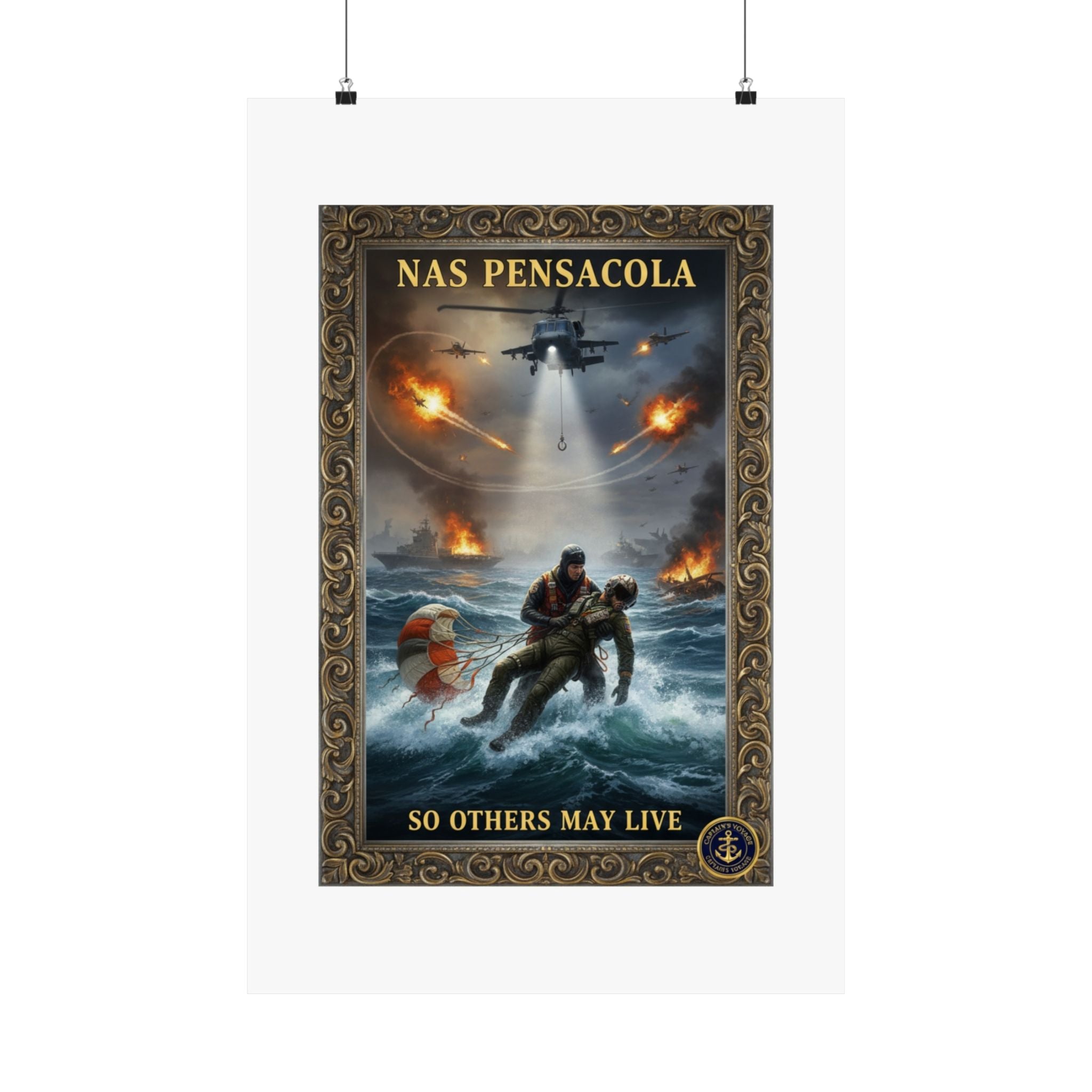 NAS Pensacola Rescue Poster — "So Others May Live" Matte Vertical Poster