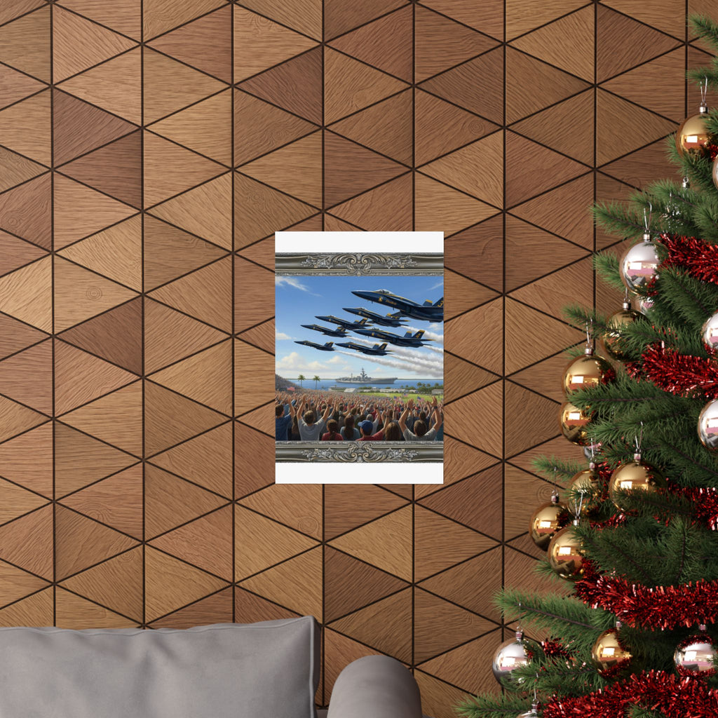Airshow Navy Blue Angels Poster — Matte Vertical Aviation Print