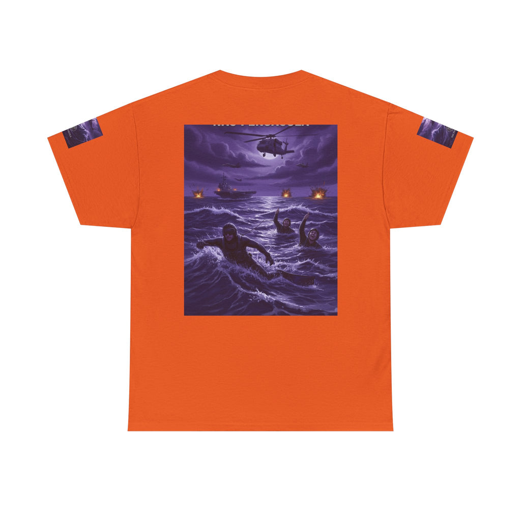 Rescue Night Tee — Purple Helicopter Sea Rescue Graphic T-Shirt