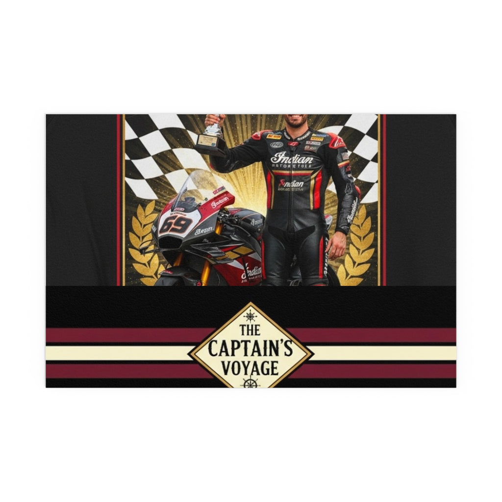 Racing Champion Silk Poster — “Winner’s Circle 69” Motorcycle Wall Art (Indoor/Outdoor)