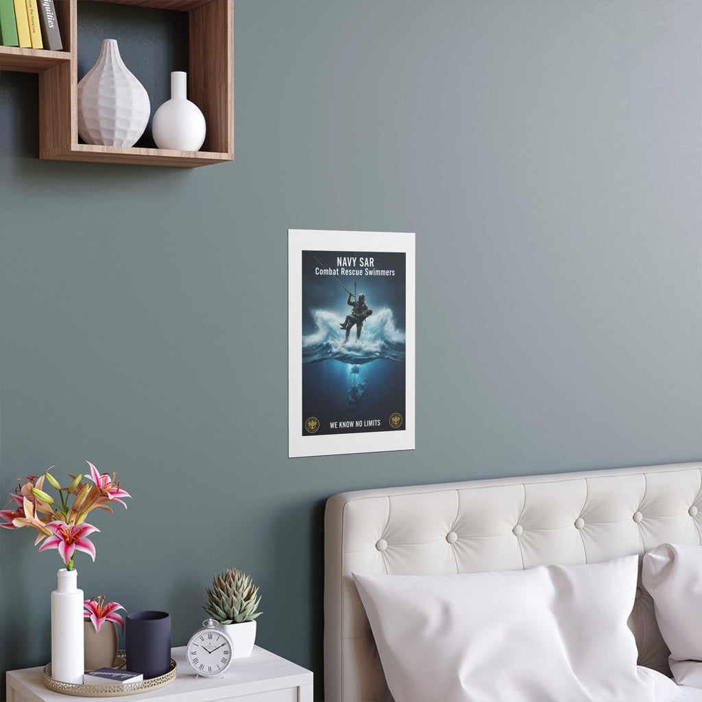 Diver Split-View Silk Poster — Underwater Adventure Wall Art (Indoor/Outdoor)