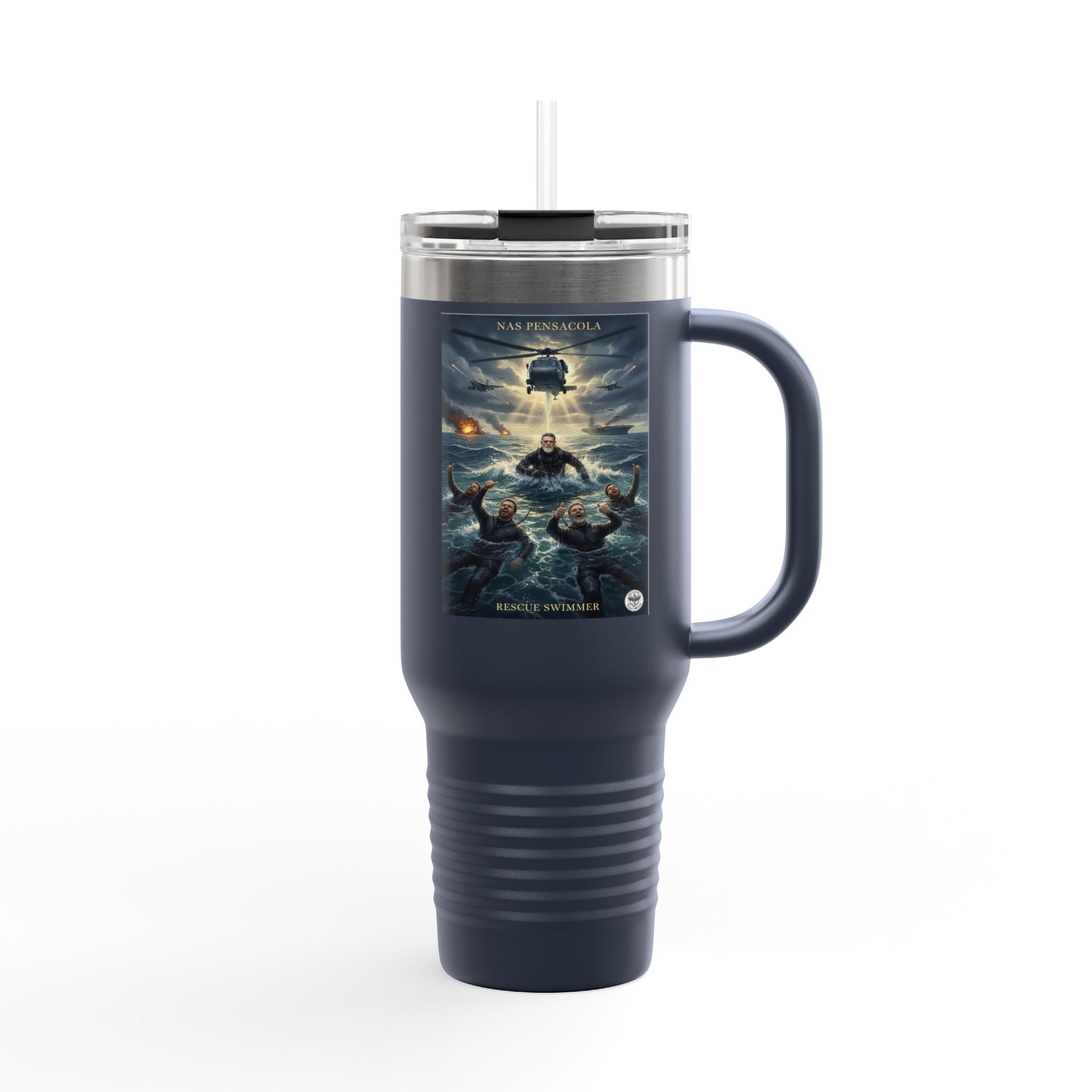 40oz Insulated Travel Mug — Ocean Storm Fantasy Art