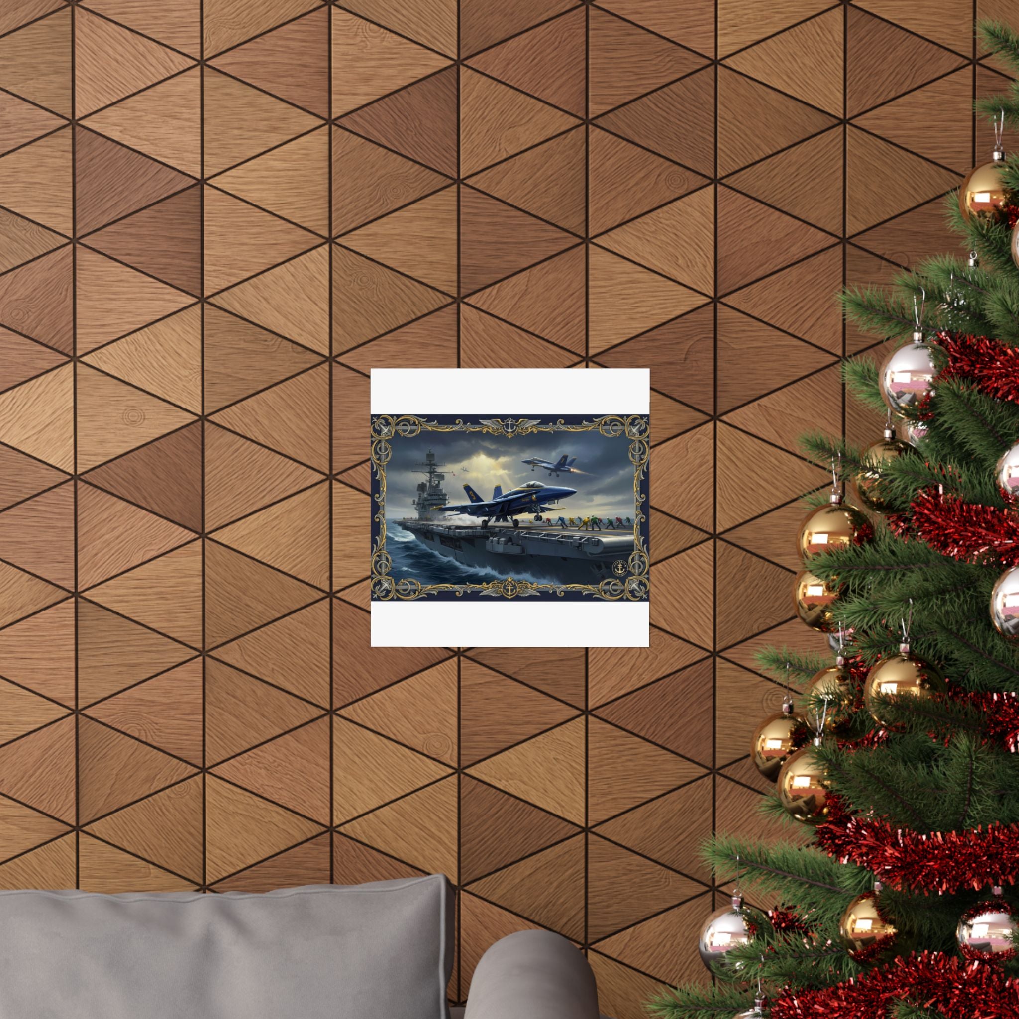 Aircraft Carrier Navy Poster — Matte Vertical Military Aviation Print