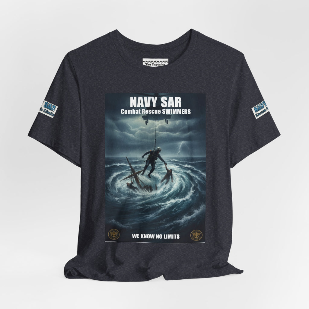 Navy SAR Combat Rescue Swimmers T-Shirt — "We Know No Limits"