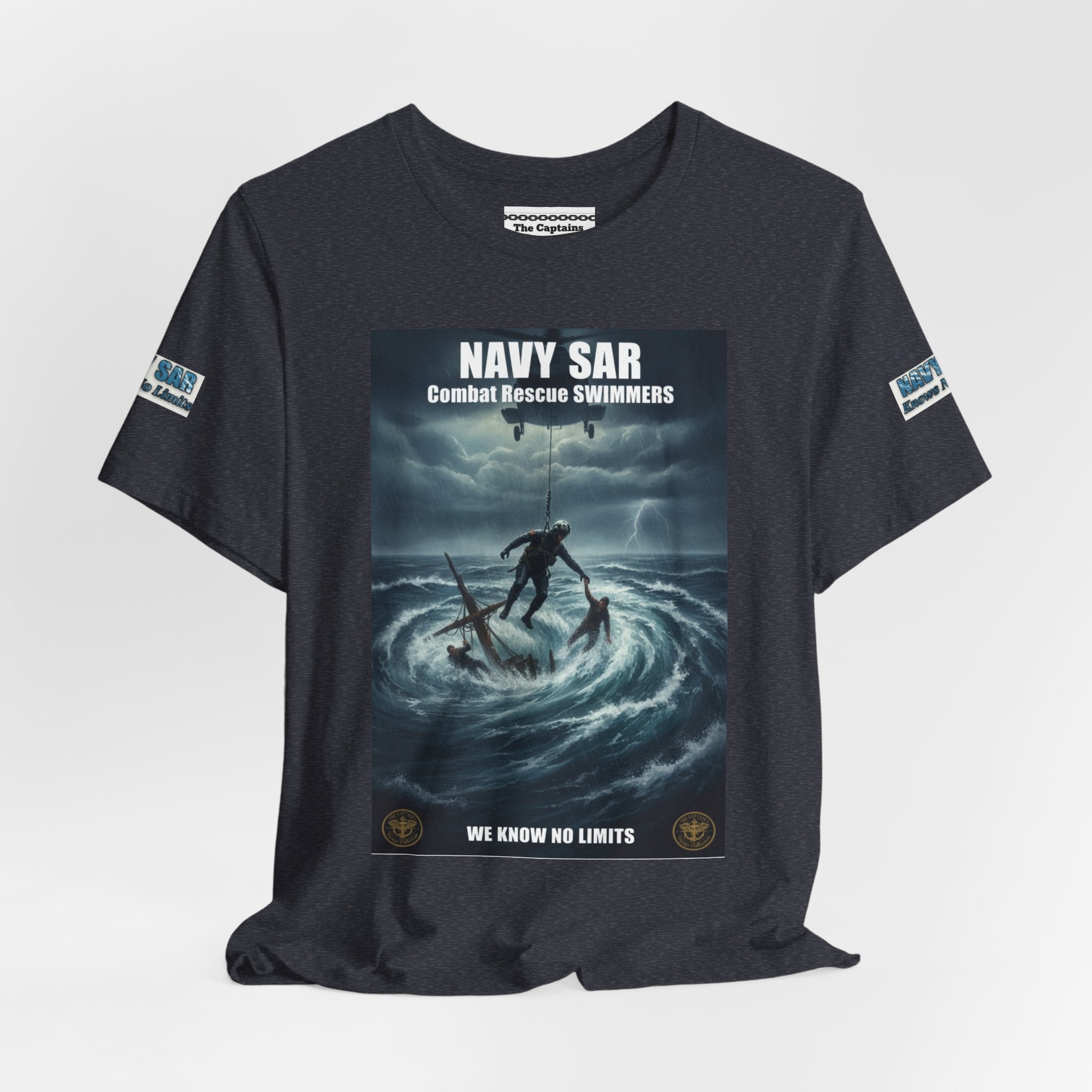 Navy SAR Combat Rescue Swimmers T-Shirt — "We Know No Limits"