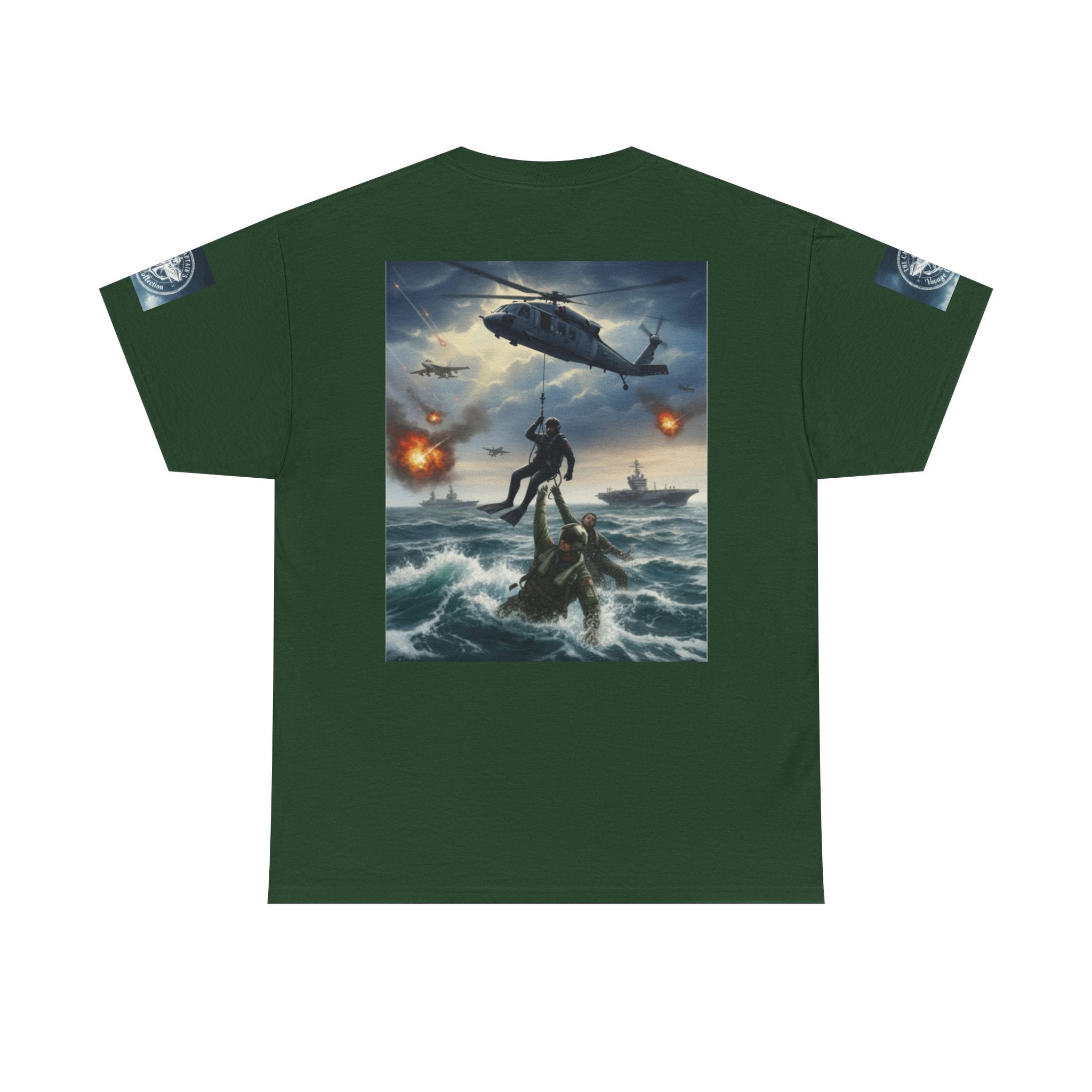 Navy Search & Rescue Graphic Tee — SAR Helicopter Rescue Scene