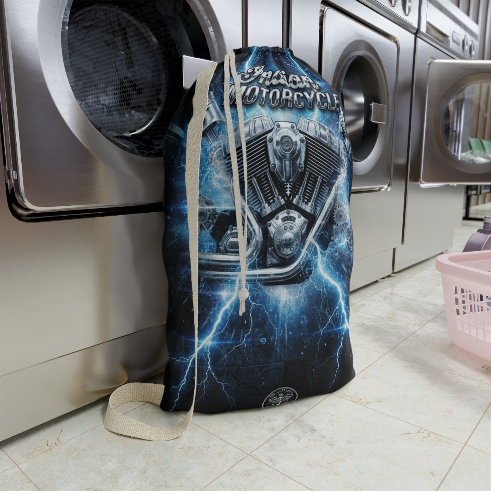 Indian Motorcycle Lightning Engine Laundry Bag