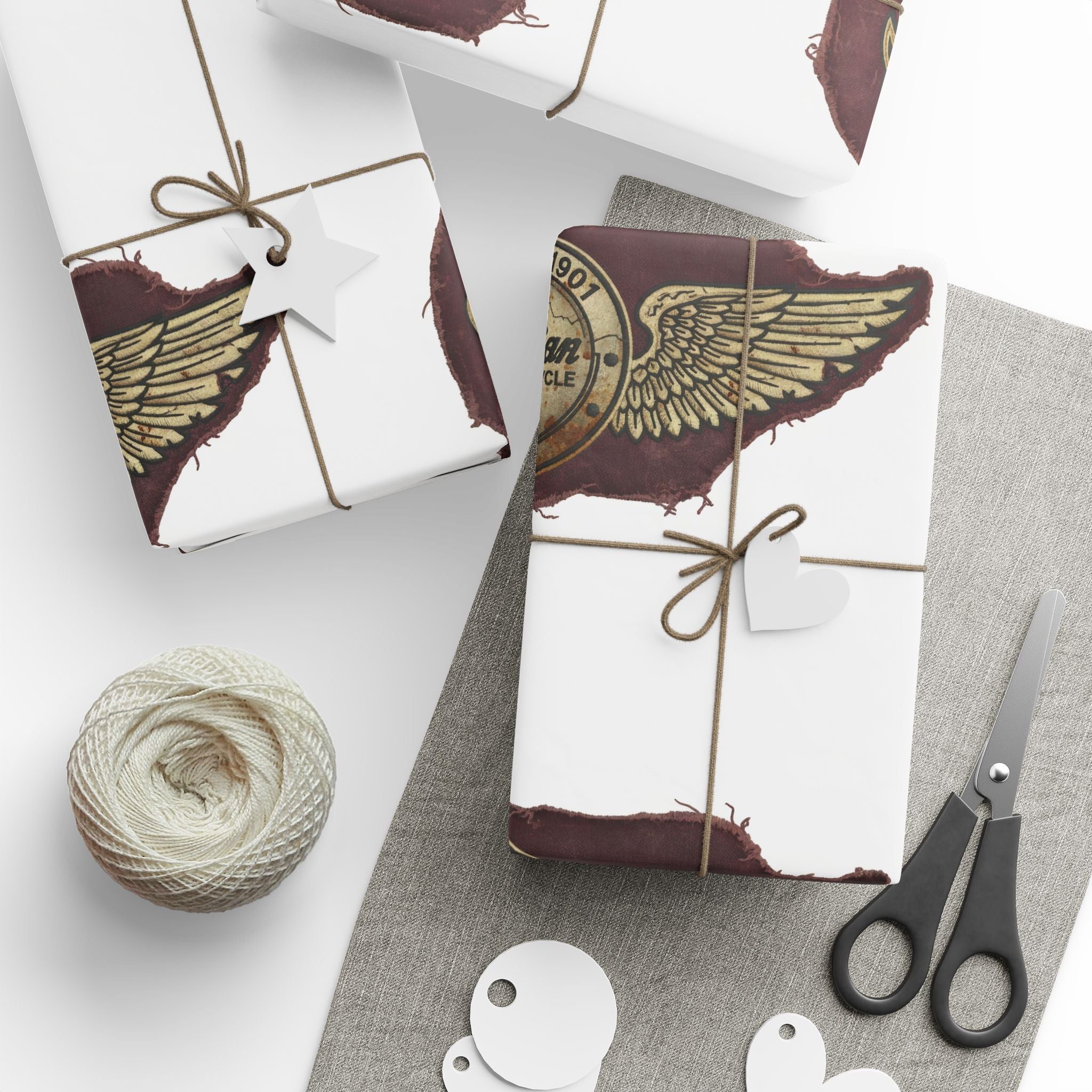 Gift Wrap Paper — Vintage Brushstroke 'Thanks' Design (Roll)