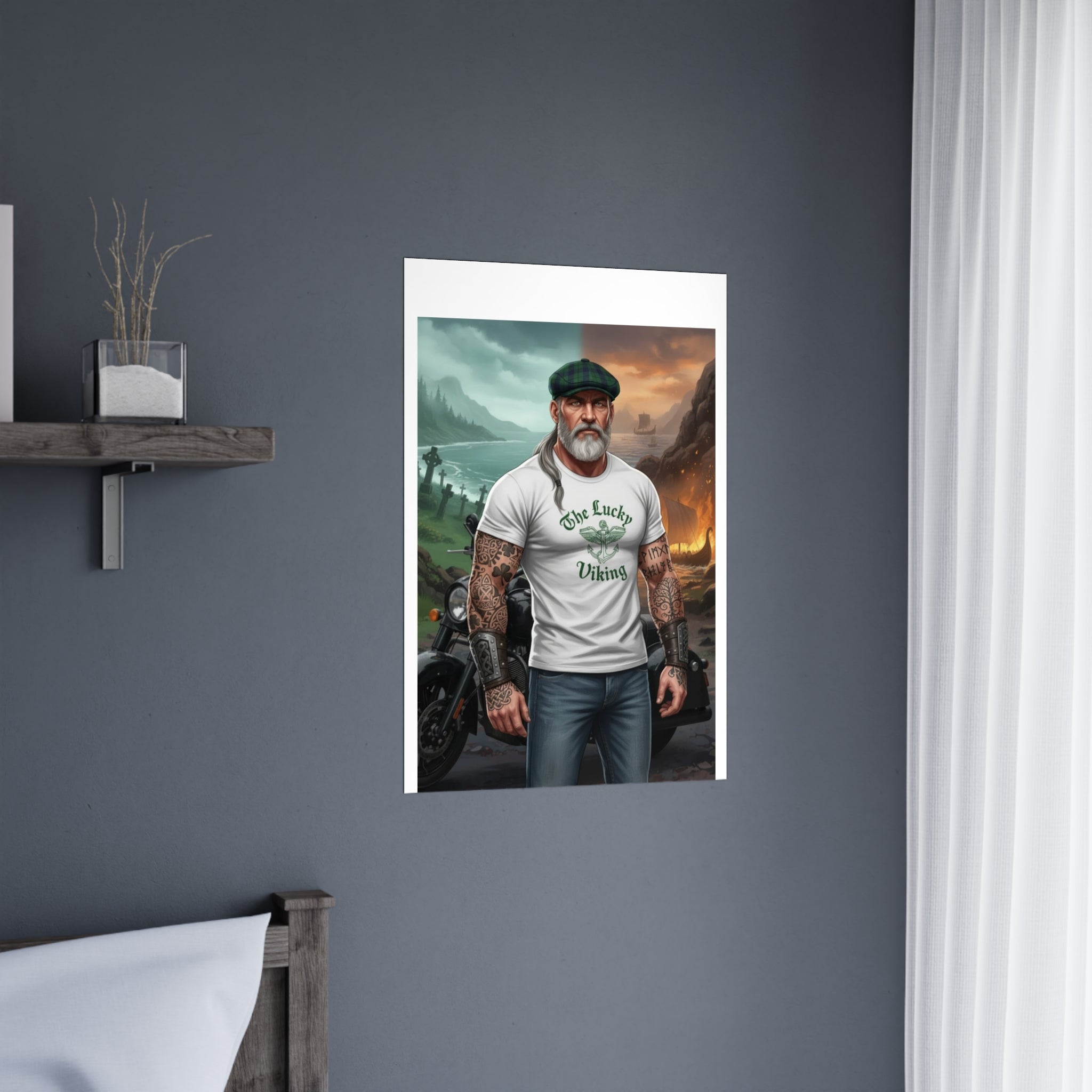 Matte Poster - "The Lucky Viking" Tattooed Norse Warrior Wall Art