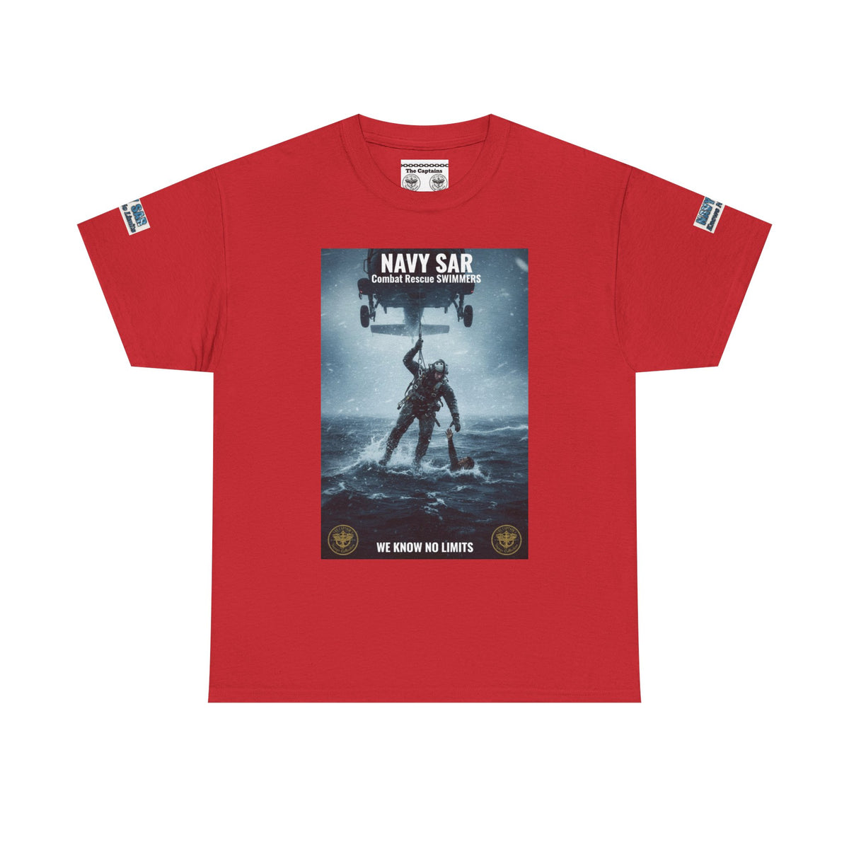 Navy SAR Combat Rescue Swimmers T‑Shirt — "We Know No Limits"