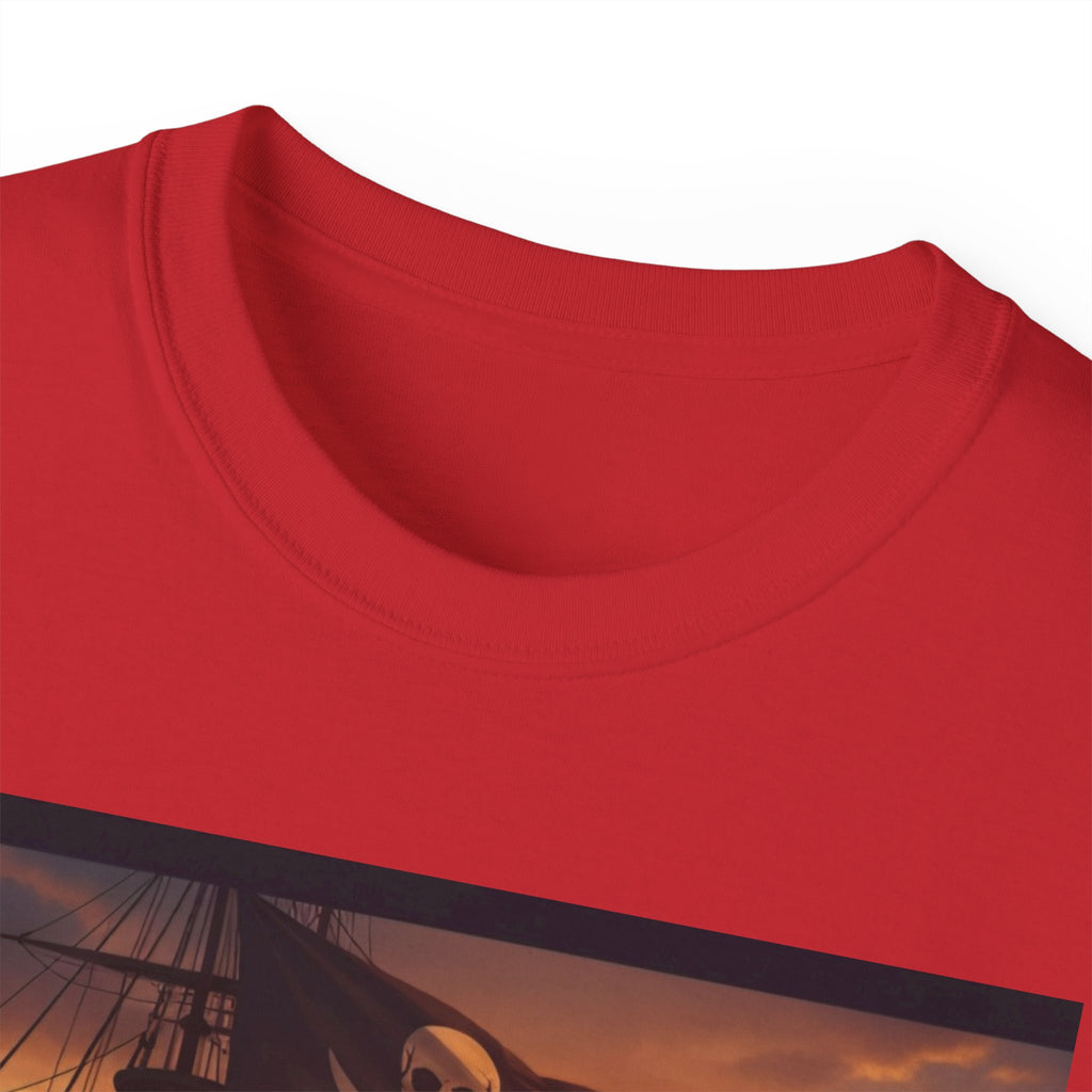 Pirate Ship Sunset Tee – Nautical Pirate Skull Graphic T-Shirt
