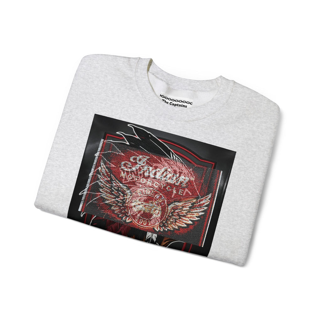 Vintage Motorcycle Crewneck Sweatshirt — 'Indian Motorcycles' Winged Logo