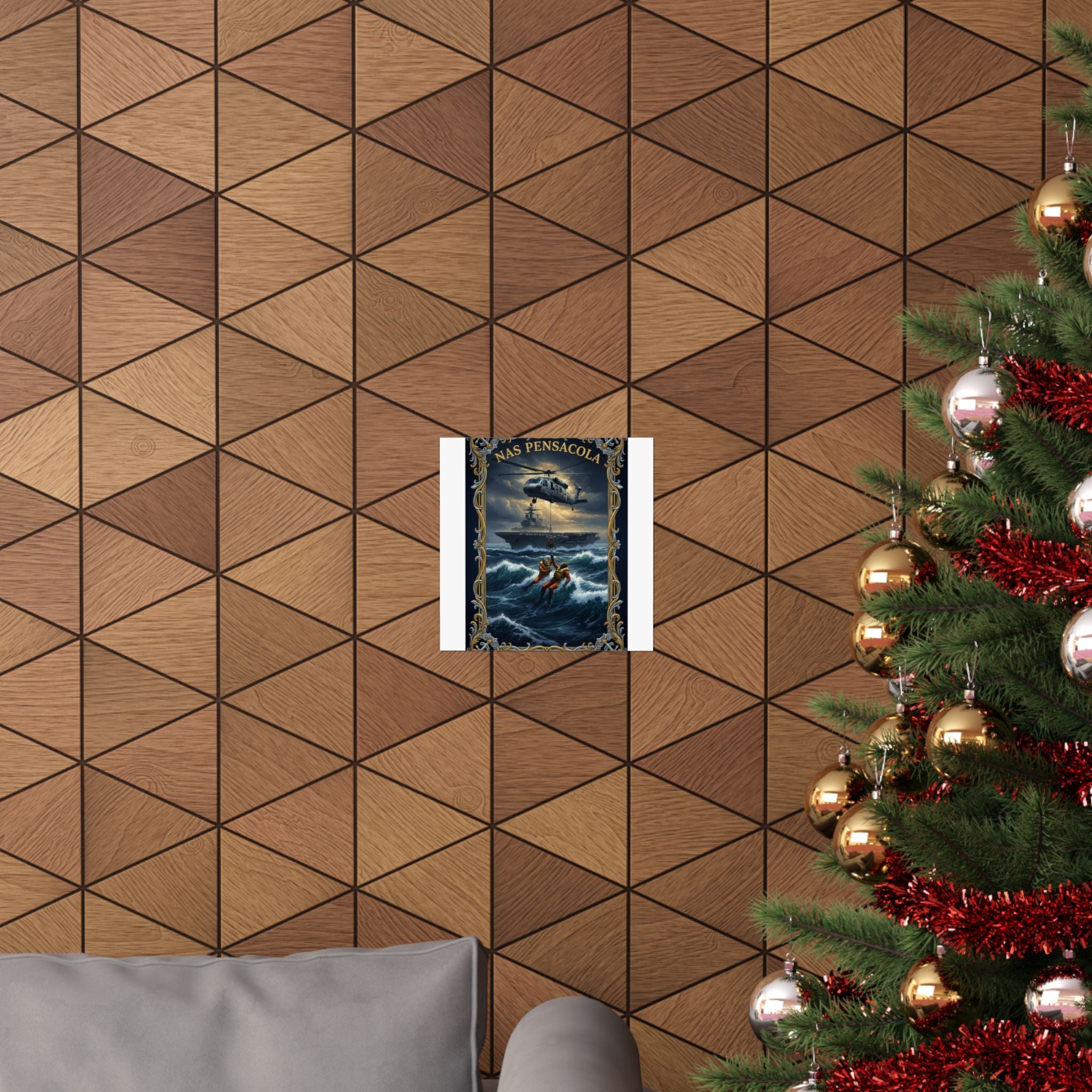 NAS Pensacola Rescue Poster — Matte Vertical Military Wall Art