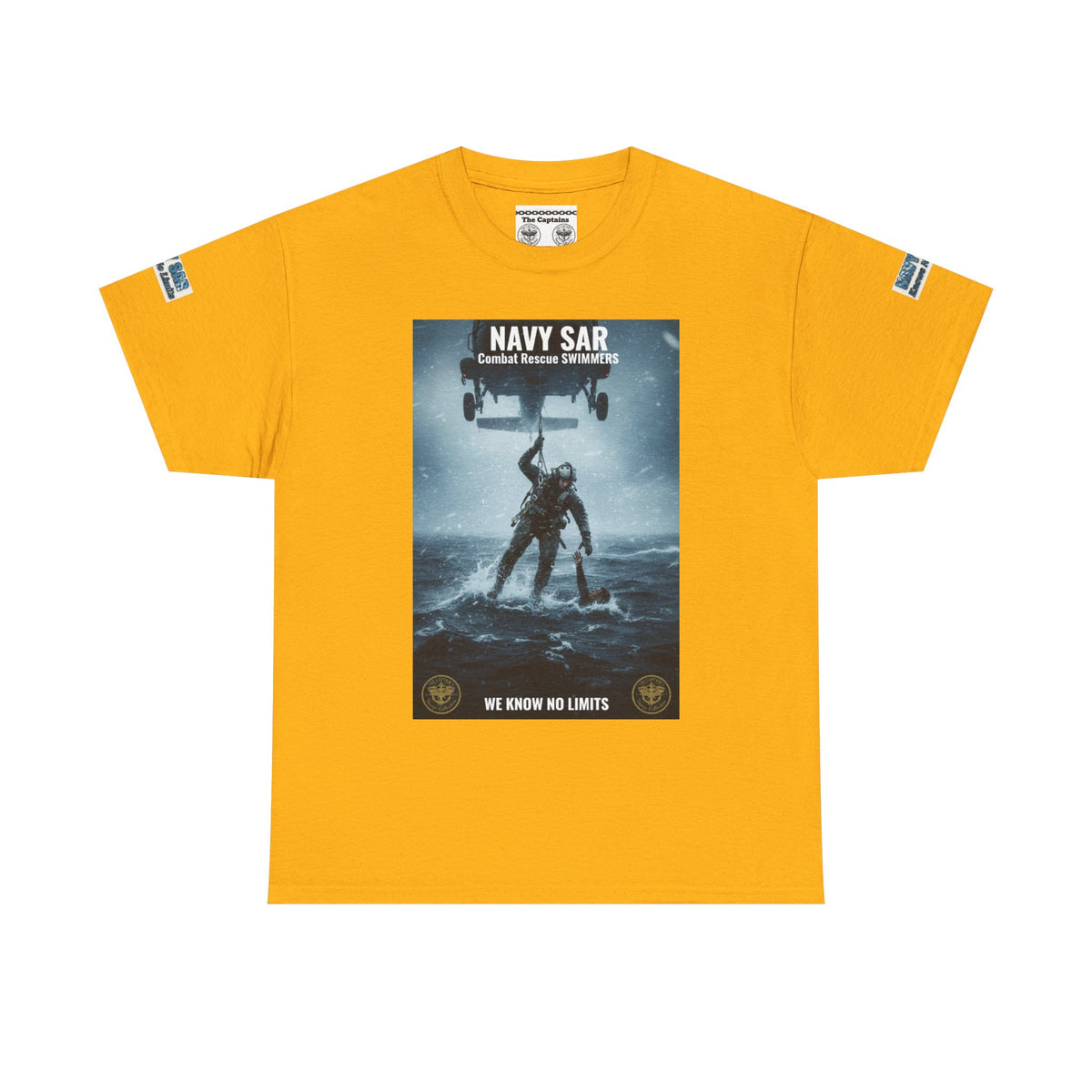 Navy SAR Combat Rescue Swimmers T‑Shirt — "We Know No Limits"