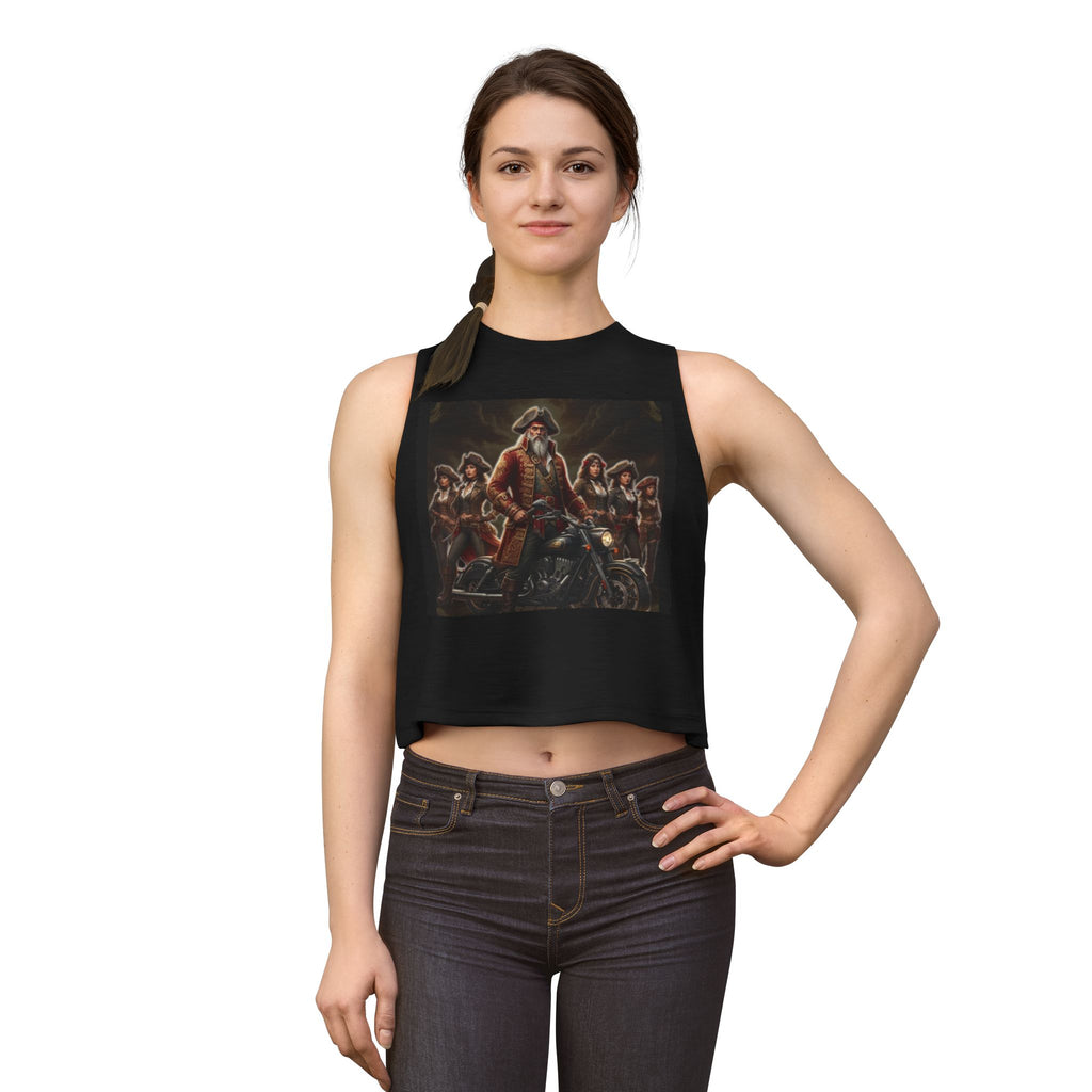 Women's Crop Top — Vintage Pirate Crew Motorcycle Graphic