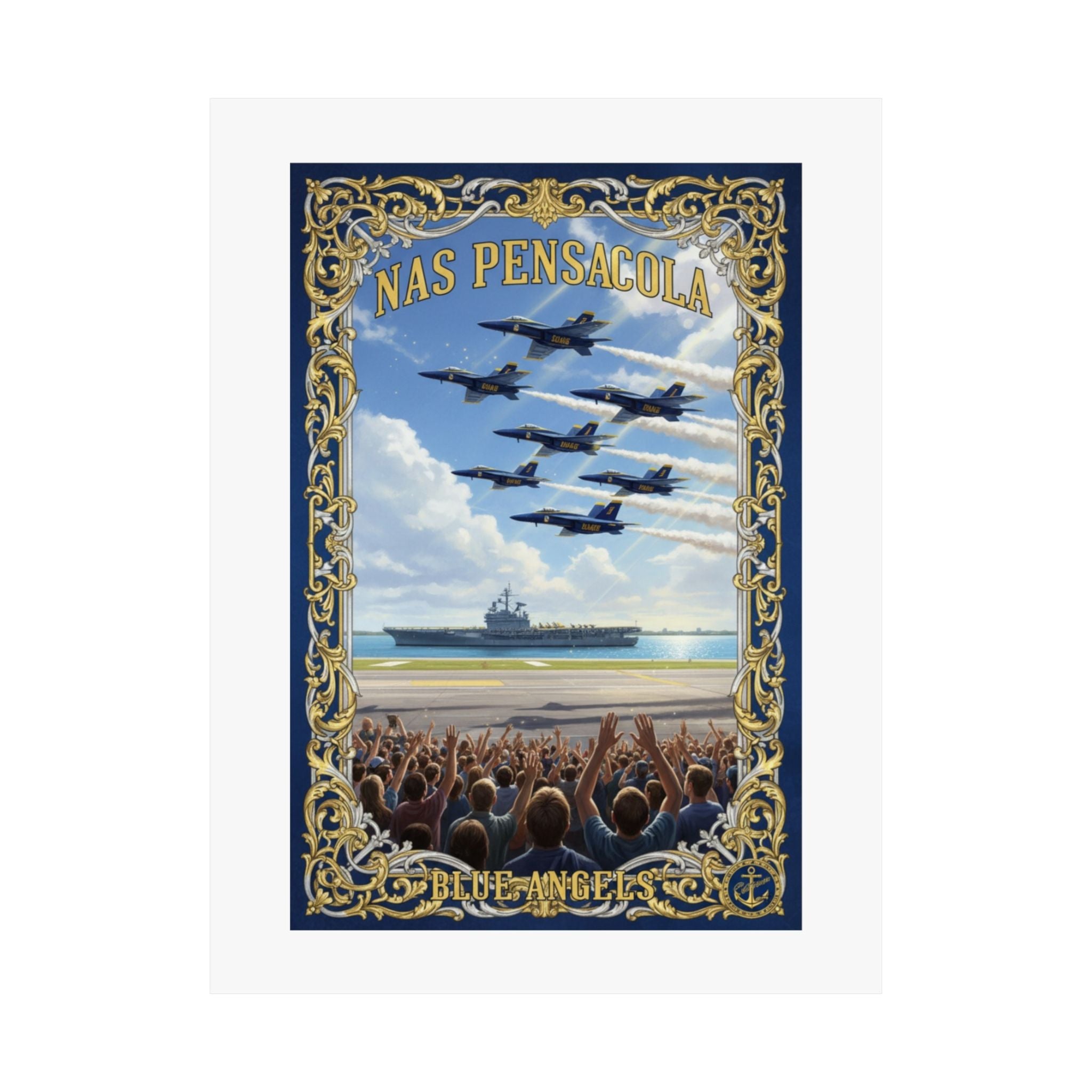 Blue Angels NAS Pensacola Poster — Navy Jet Airshow Matte Vertical Print