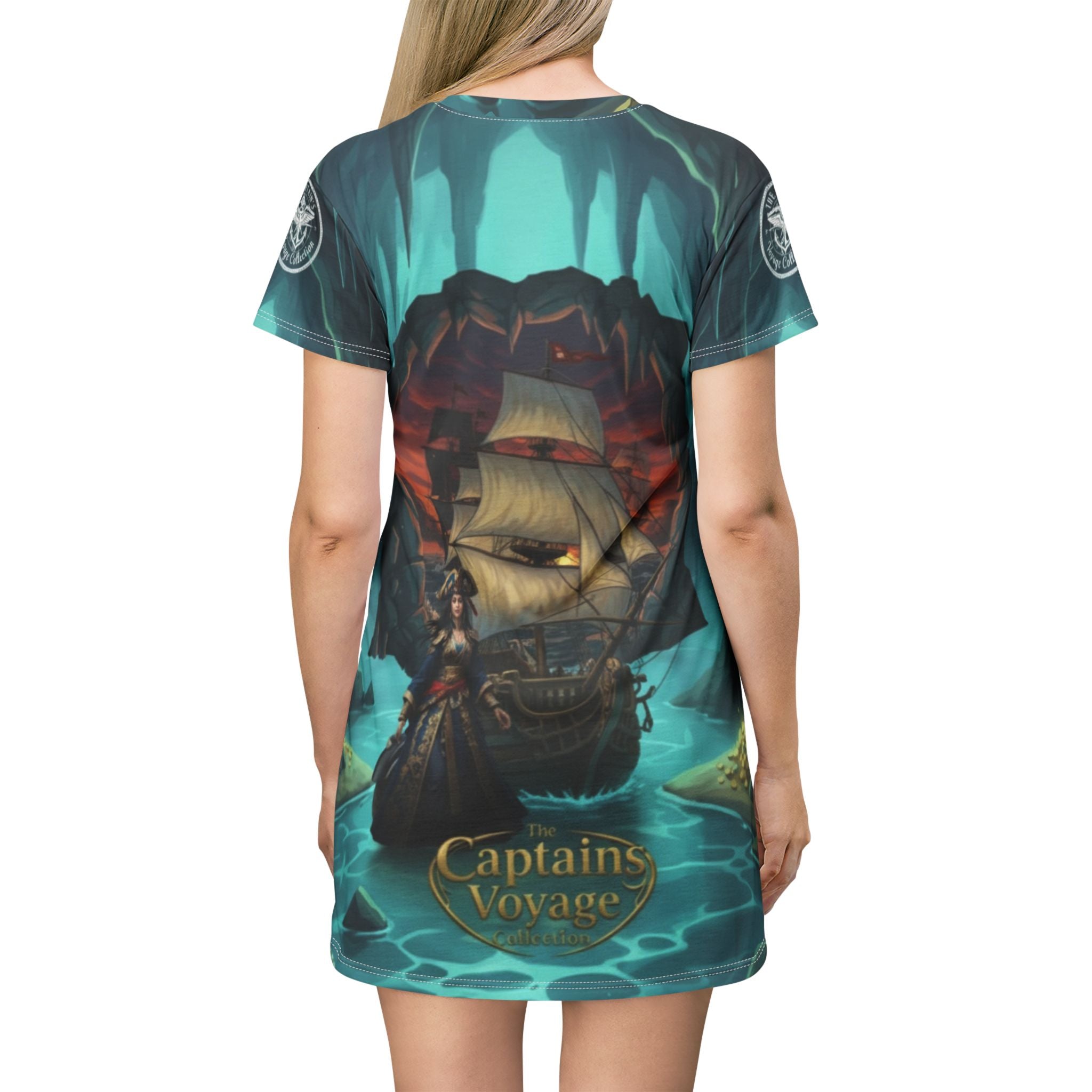 Pirate Voyage T-Shirt Dress — Captains Voyage Nautical Sailor Graphic