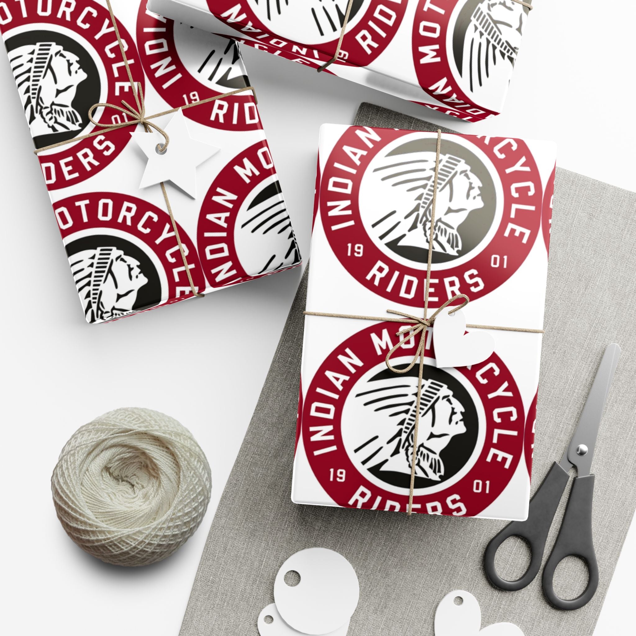 Gift Wrap Paper — Vintage Motorcycle Riders Logo Wrapping Paper