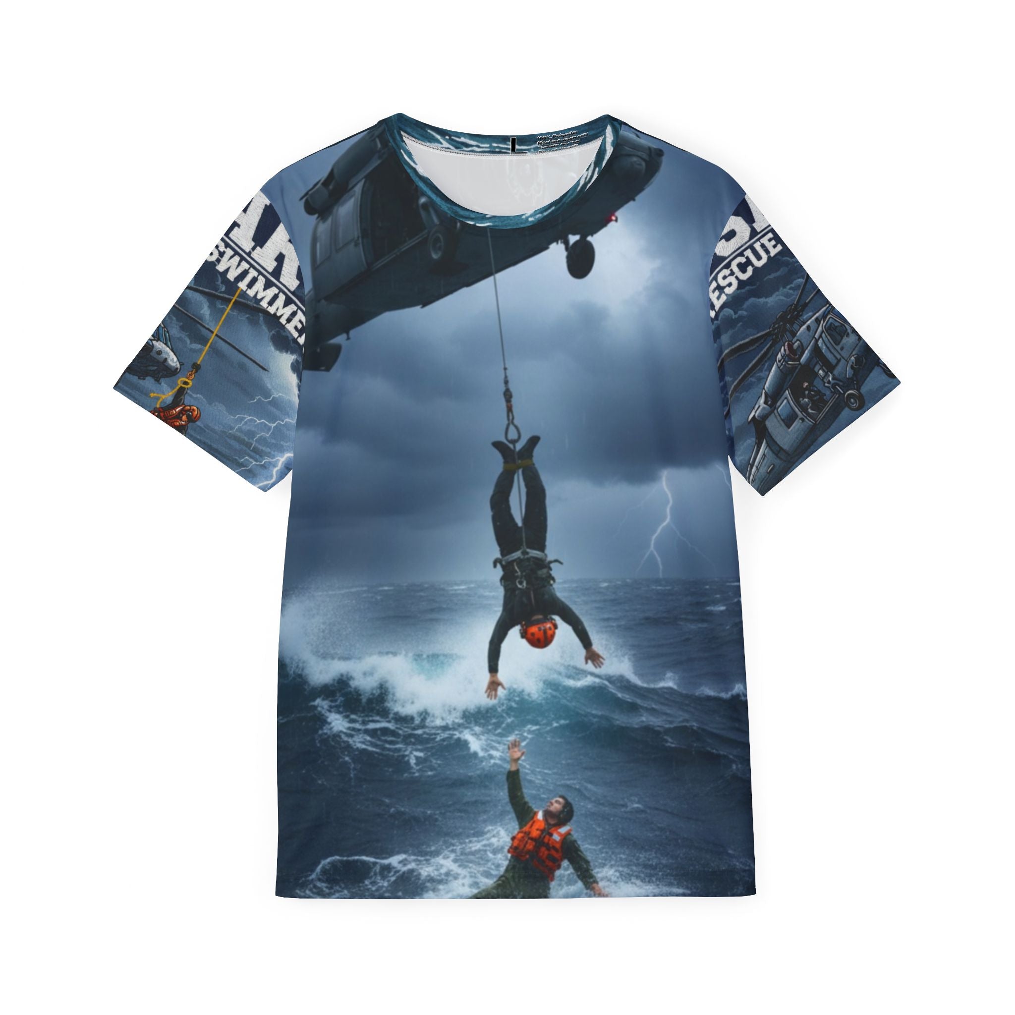 Rescue Helicopter AOP Jersey — Coast Guard Search & Rescue T-Shirt