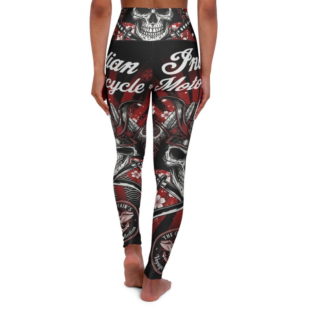 Skull Motorcycle High-Waisted Yoga Leggings