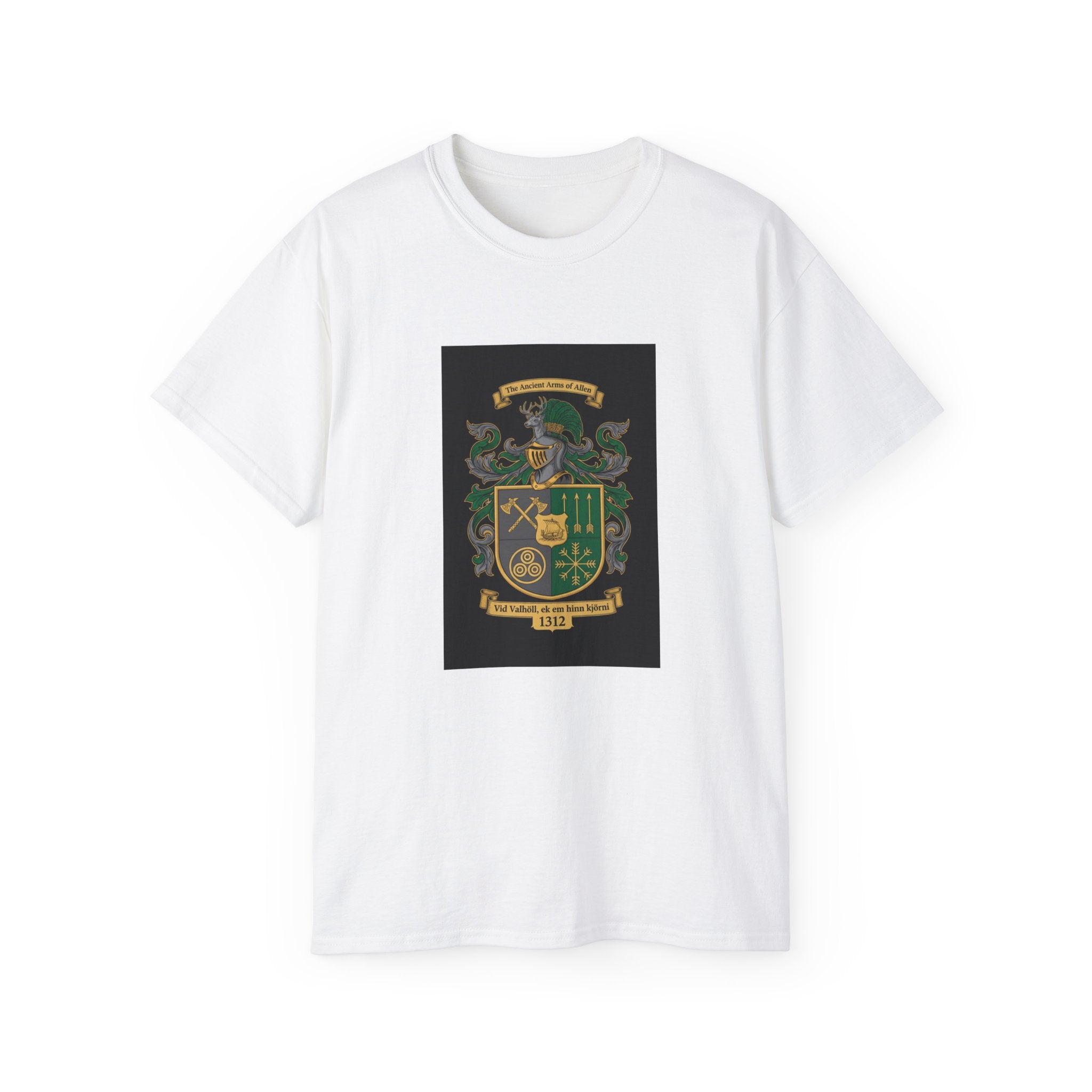 Irish Crest & 'One Lucky Viking' T-Shirt — Celtic Coat of Arms Tee