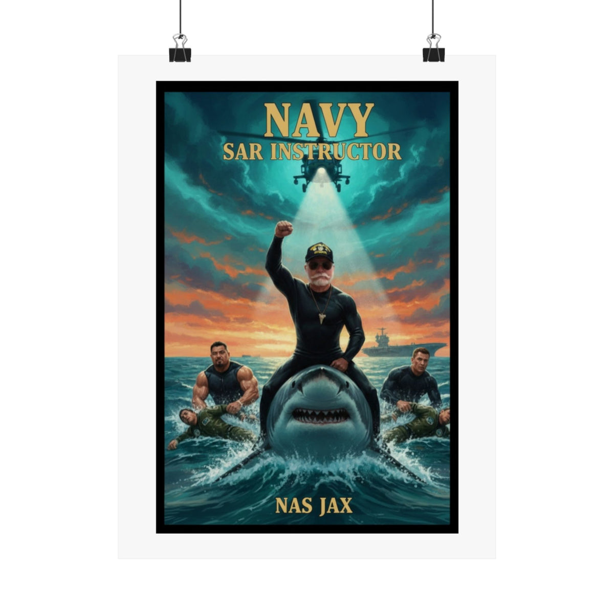 Navy SAR Instructor Matte Poster — Military Rescue Tribute Wall Art