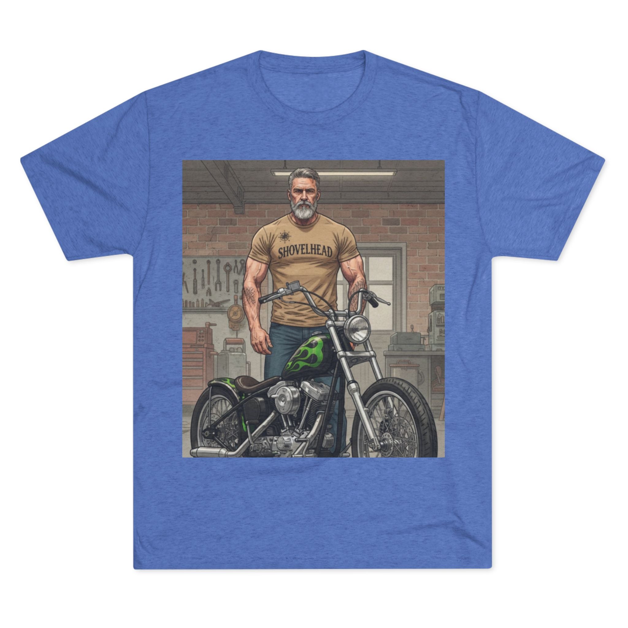 Vintage Biker Garage Tee — 'Somewhere' Motorcycle Illustration T-Shirt